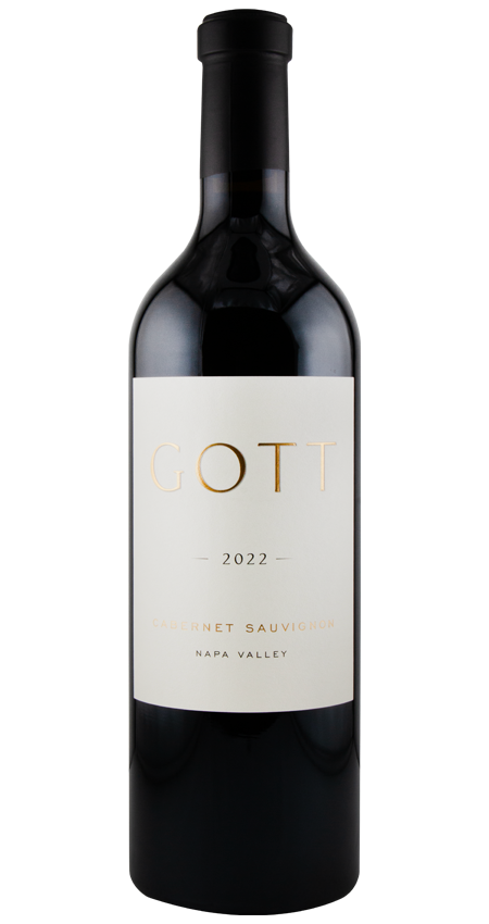 Gotti wine bottle with a white label on a white background