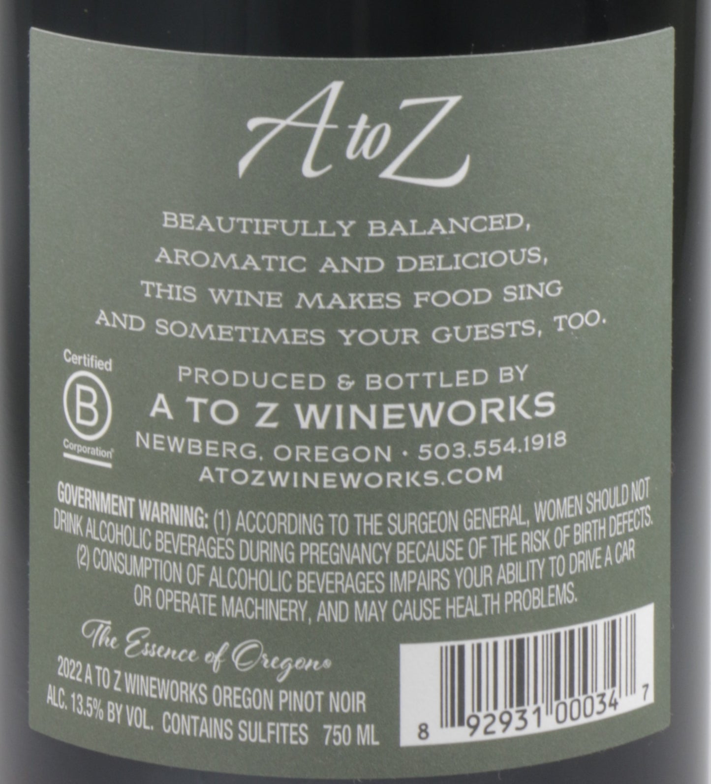 A to Z Wineworks Pinot Noir 2022