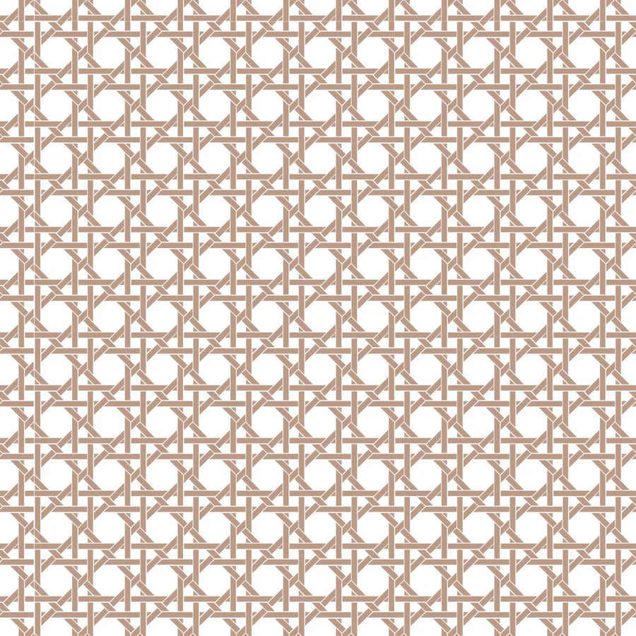 Brown geometric lattice pattern on a white background