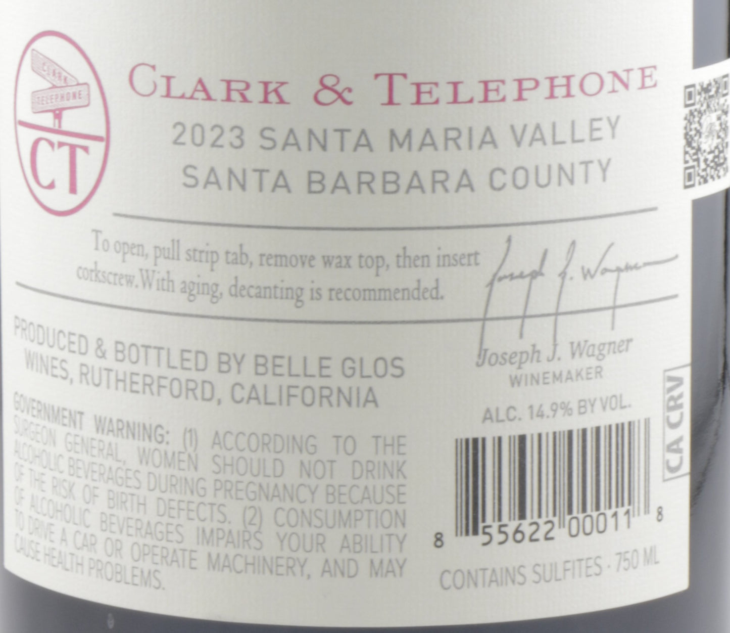 Belle Glos Clark & Telephone Vineyard Pinot Noir 2023– Santa Maria Valley