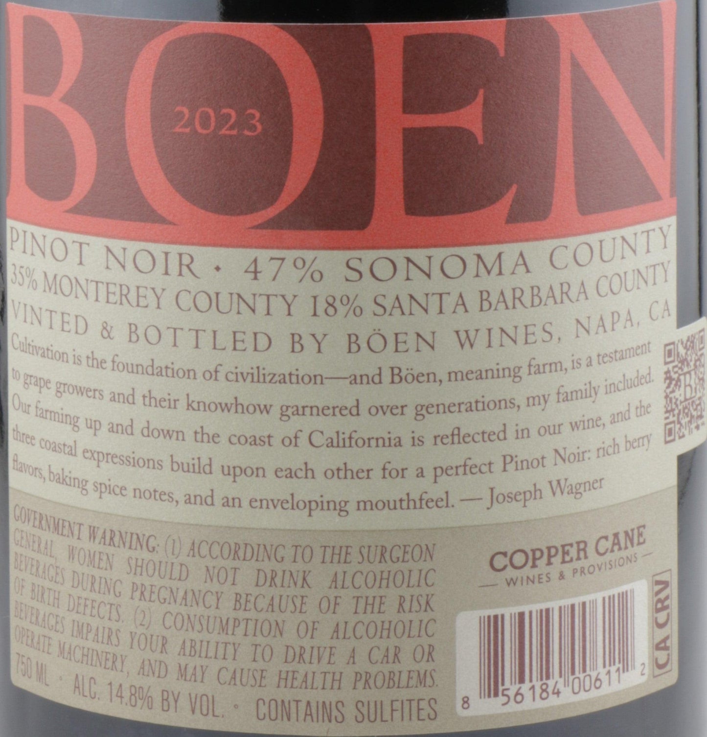 Böen Tri-Appellation Pinot Noir 2023 – 93-Point California Pinot from Joe Wagner.