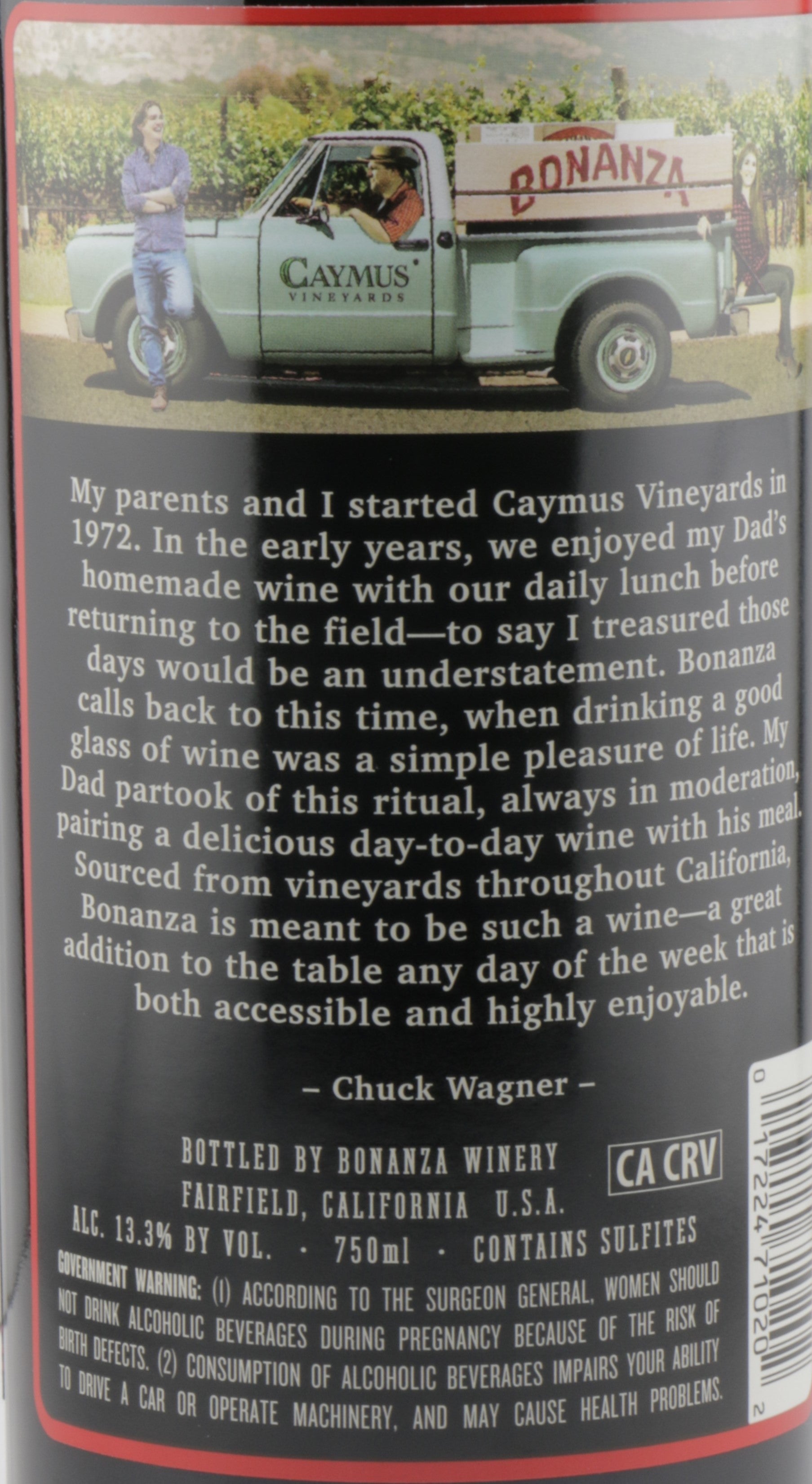 Premium Cabernet Sauvignon from Bonanza Lot 7 showcased in the wine market, highlighting quality and exclusivity.