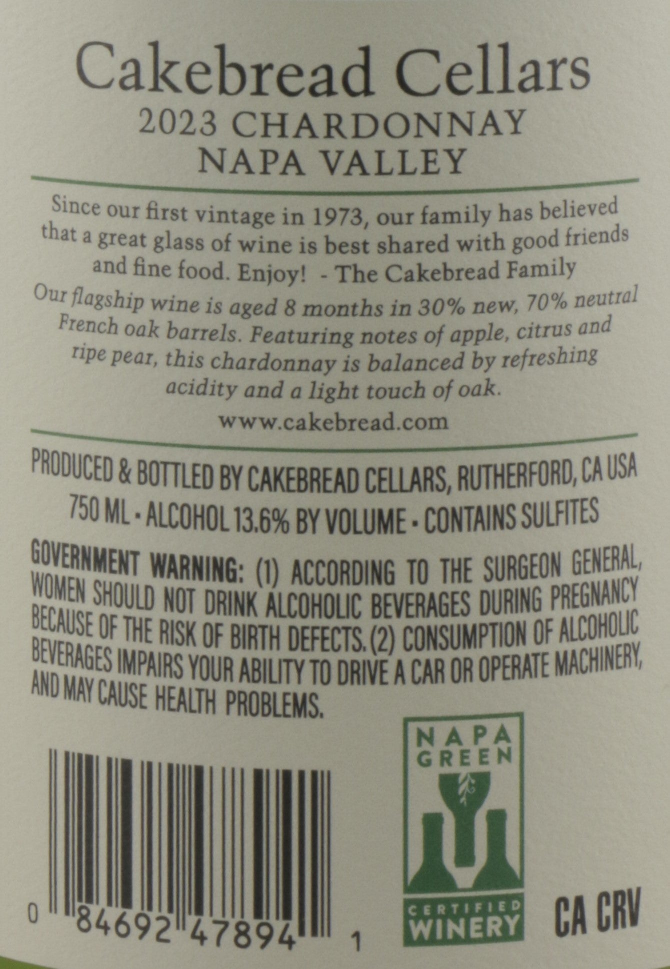 Cakebread Cellars Napa Valley Chardonnay – Iconic Napa White Wine