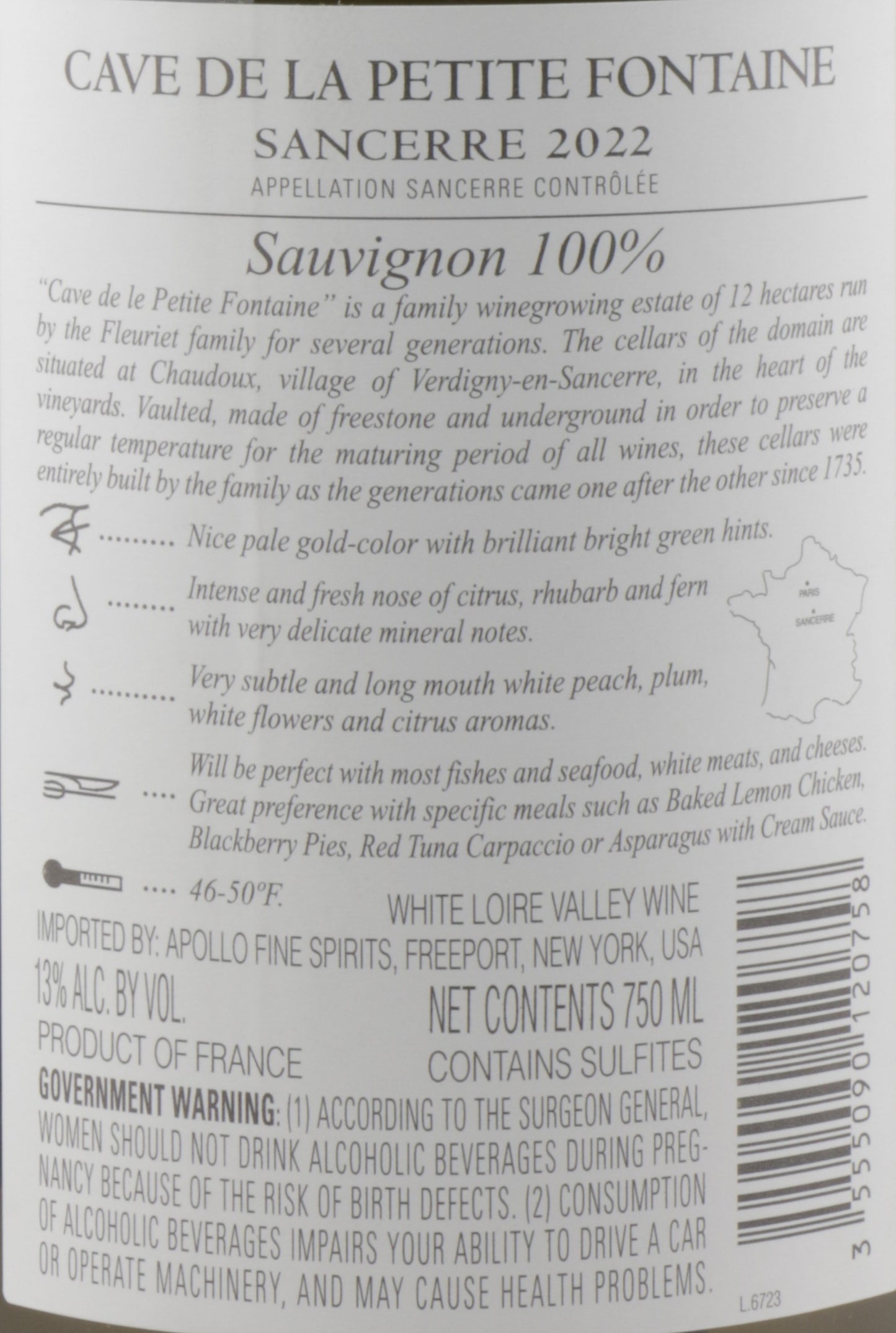 Cave De La Petite Fontaine Sancerre – Loire Valley Sauvignon Blanc
