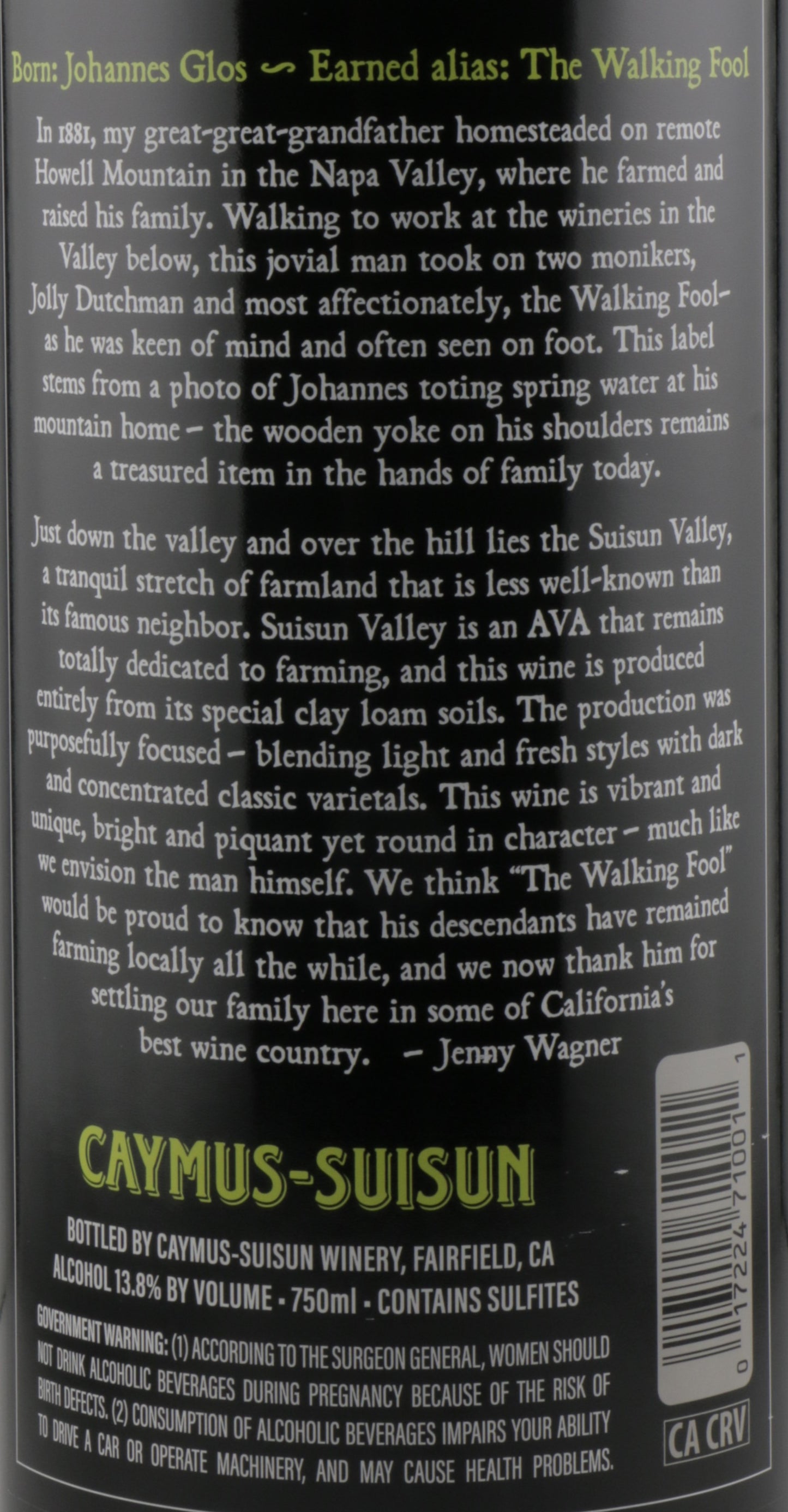Caymus-Suisun "The Walking Fool" Red Blend 2023