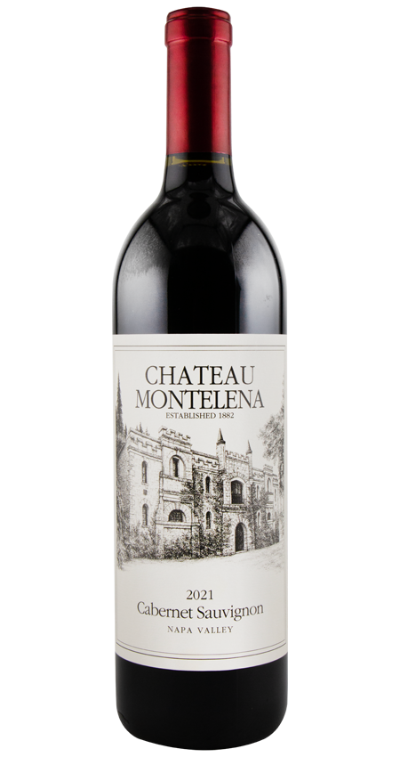 Chateau Montelena Cabernet Sauvignon wine bottle on a white background
