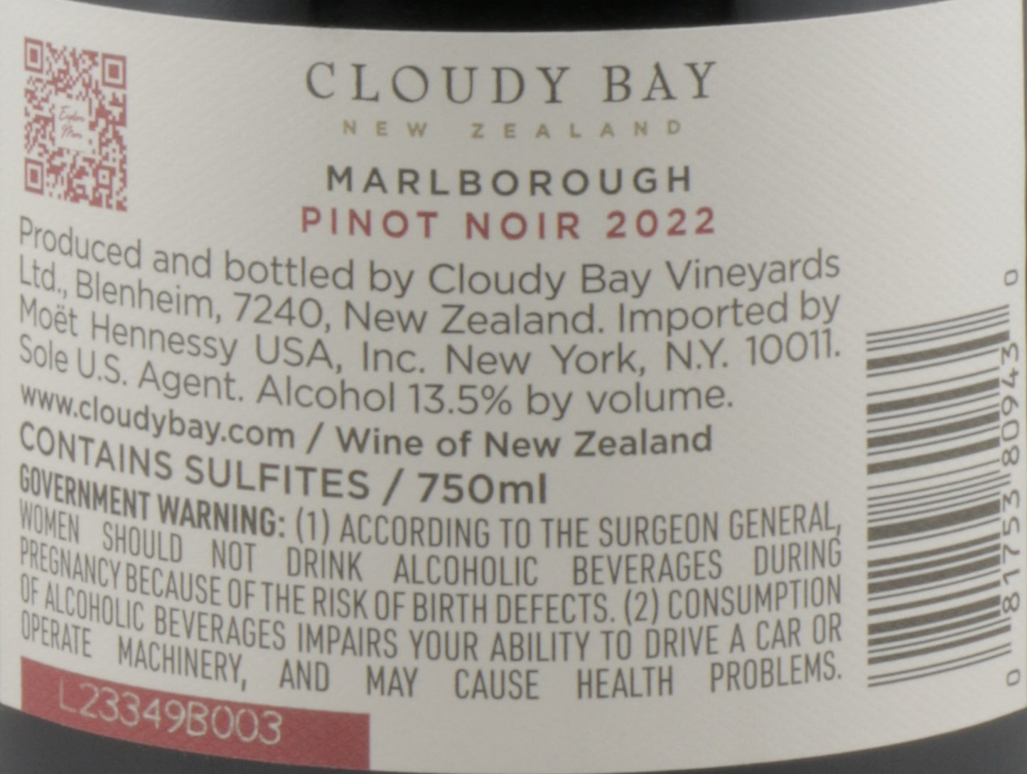 Cloudy Bay Pinot Noir 2022