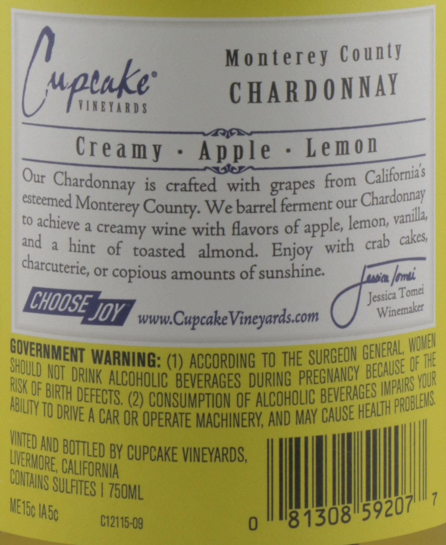 Cupcake Chardonnay – Creamy, Buttery California White Wine