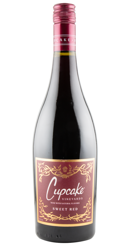 A bottle of Cupcake Signature Sweet Red