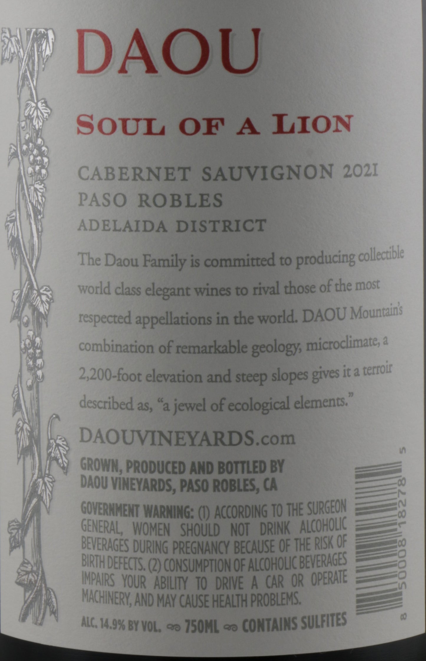 Daou Soul of a Lion Cabernet Sauvignon 2021 – Paso Robles Icon