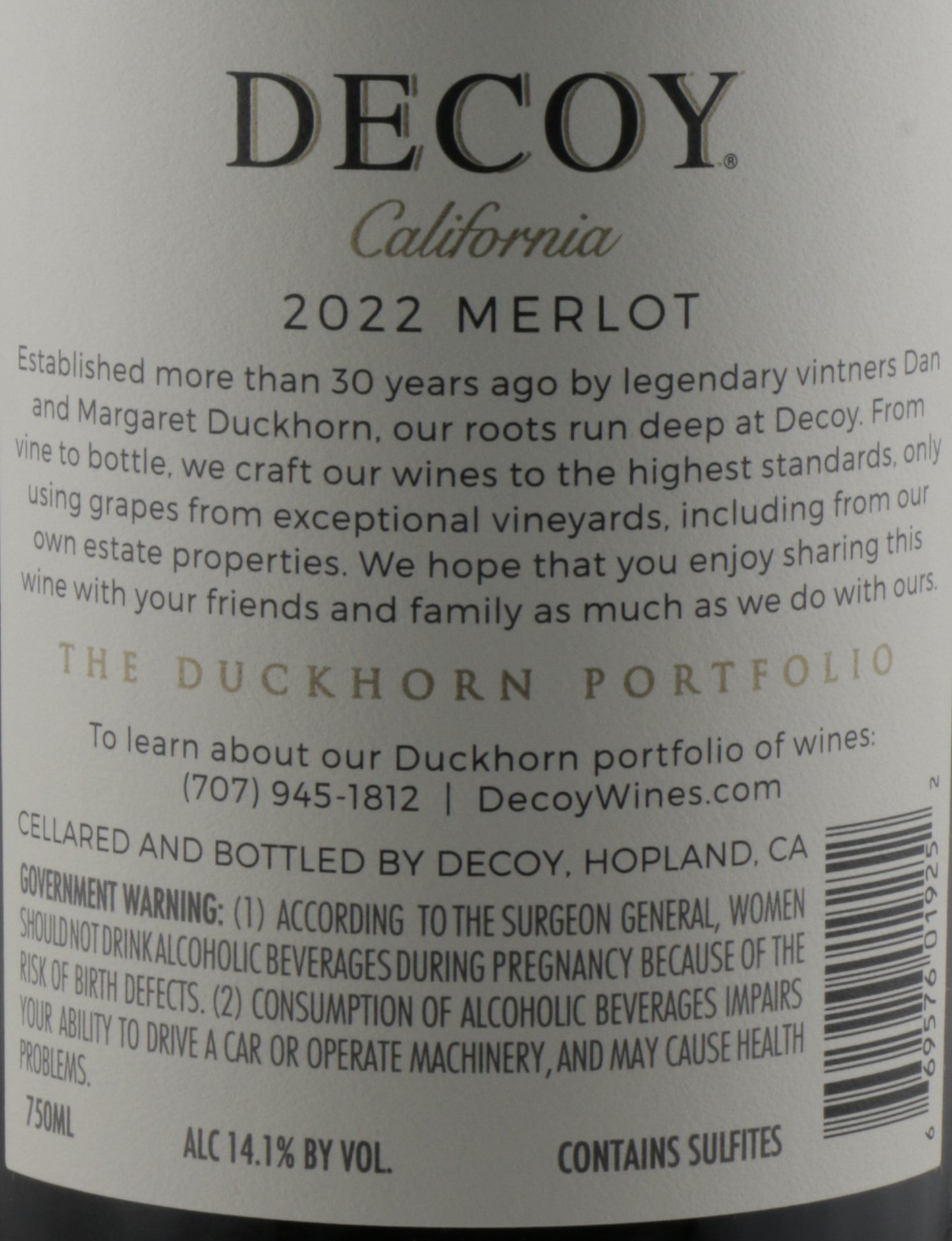 Decoy Merlot 2022 by Duckhorn