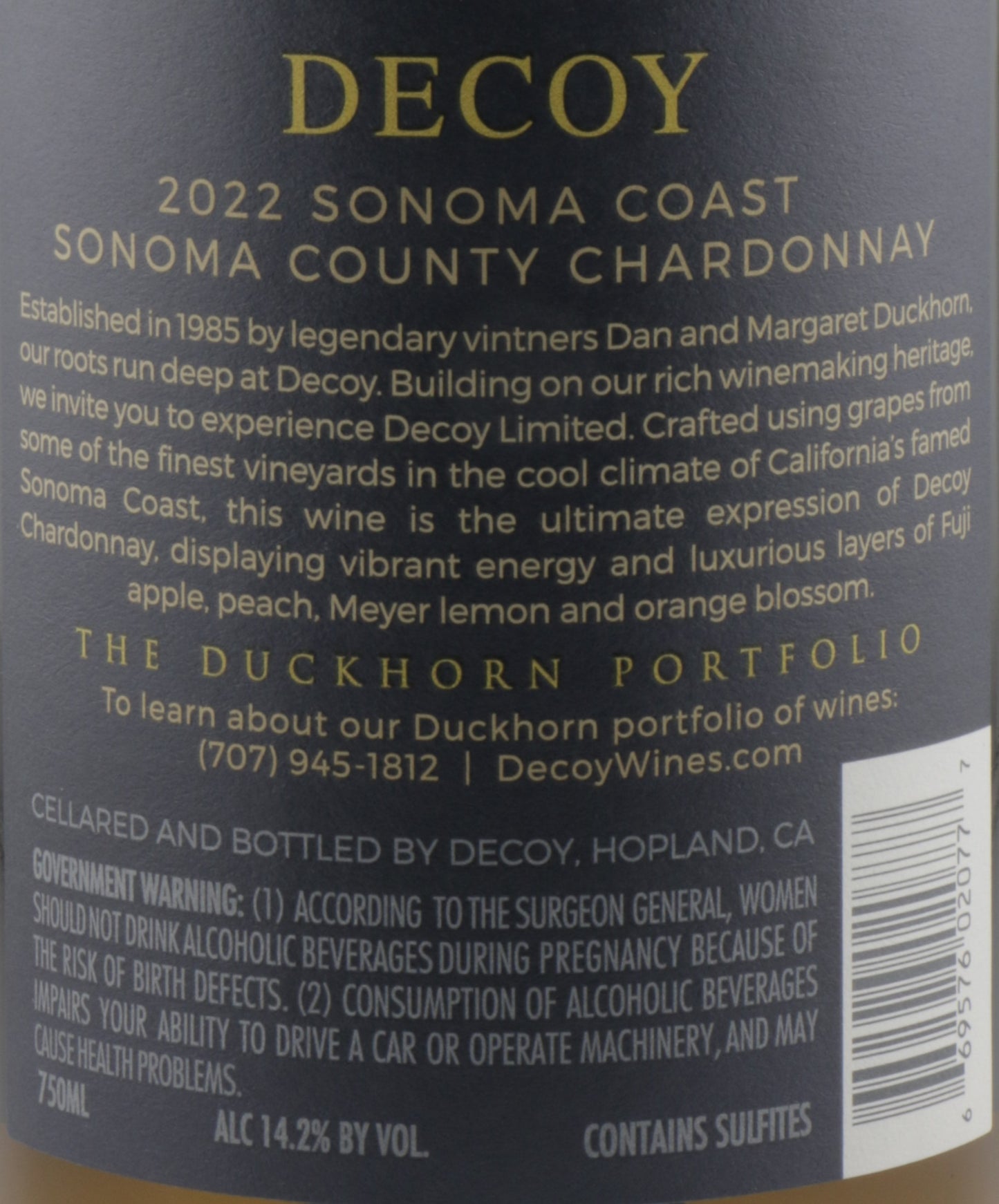 Decoy Wines Sonoma Coast Chardonnay Limited 2023