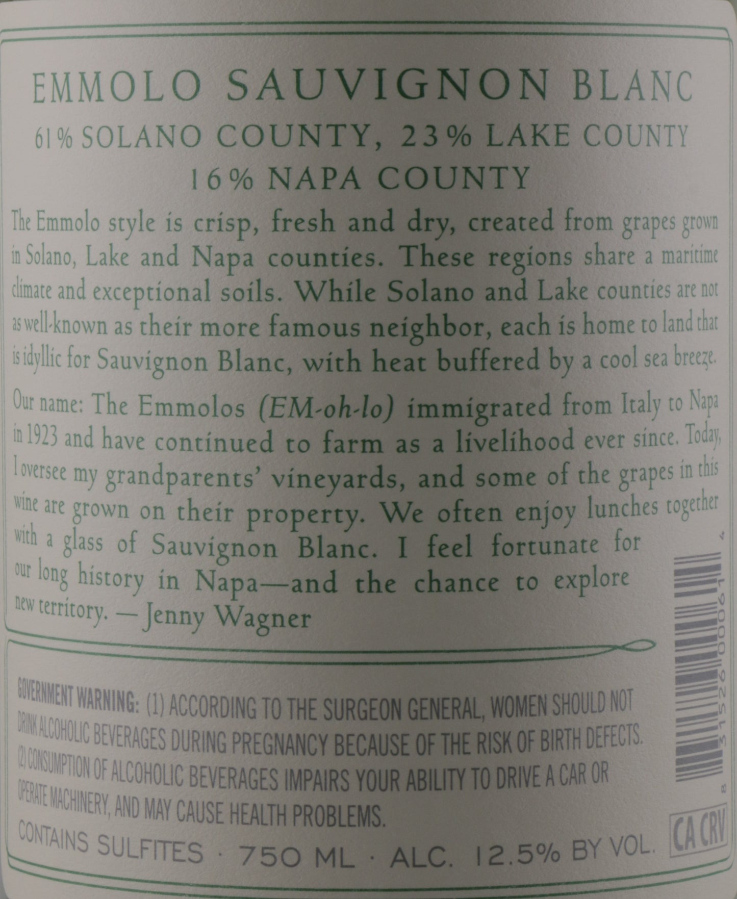 Emmolo Sauvignon Blanc 2023 – Crisp Napa Valley White Wine by the Wagner Family