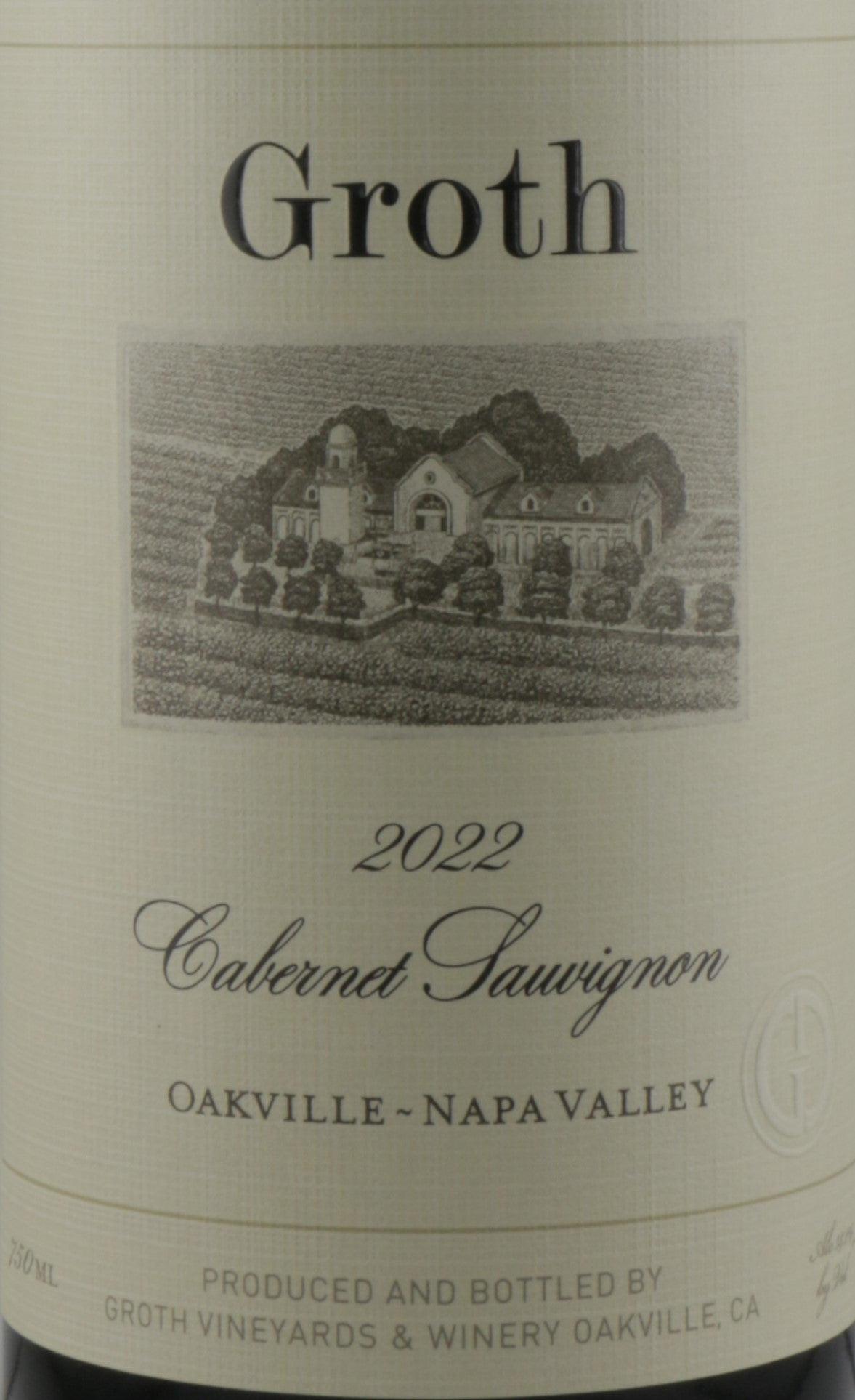 Groth Oakville Cabernet wine bottle showcasing rich flavors and premium quality from Groth Oakville
