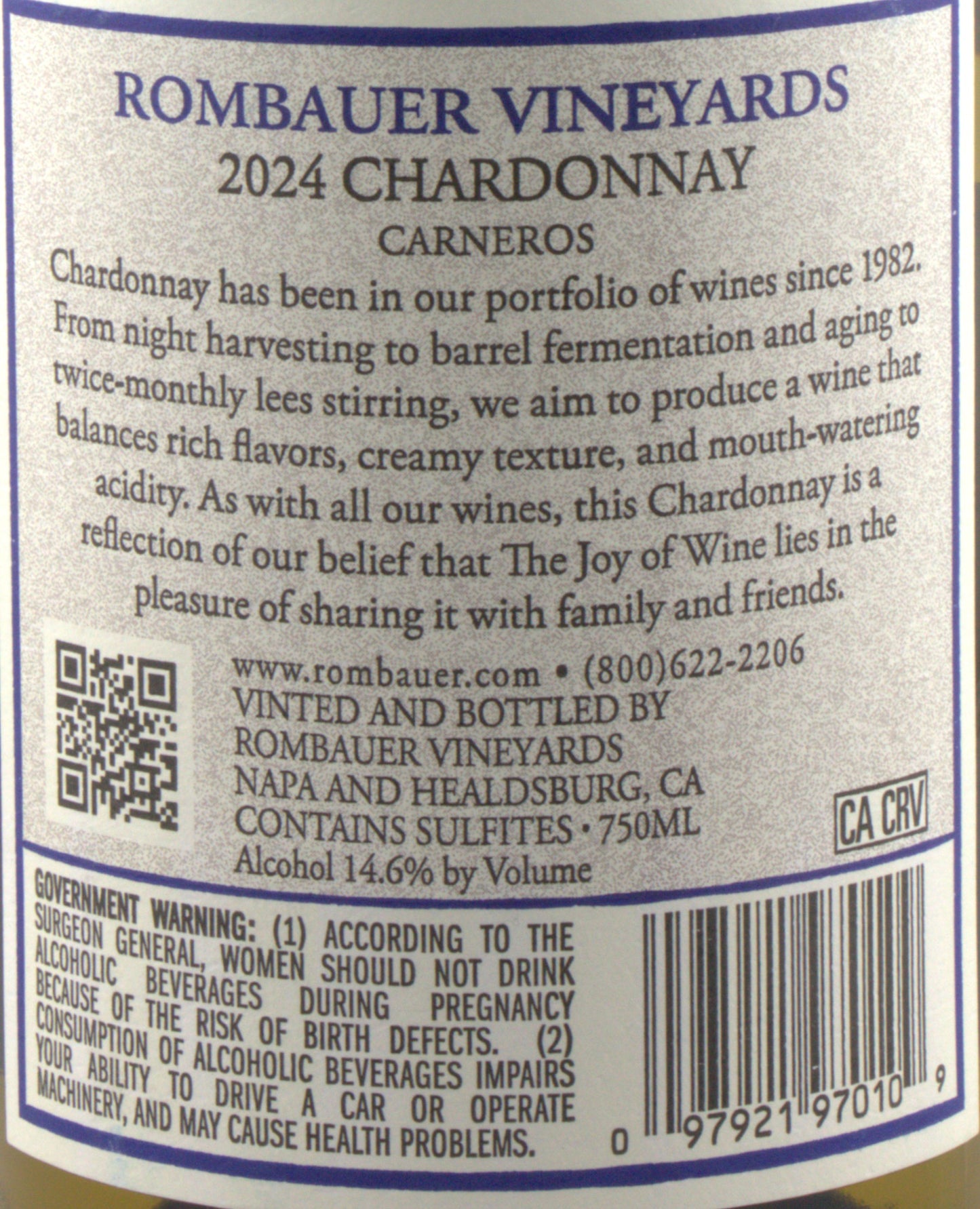 Rombauer Chardonnay 2024 | Carneros White Wine