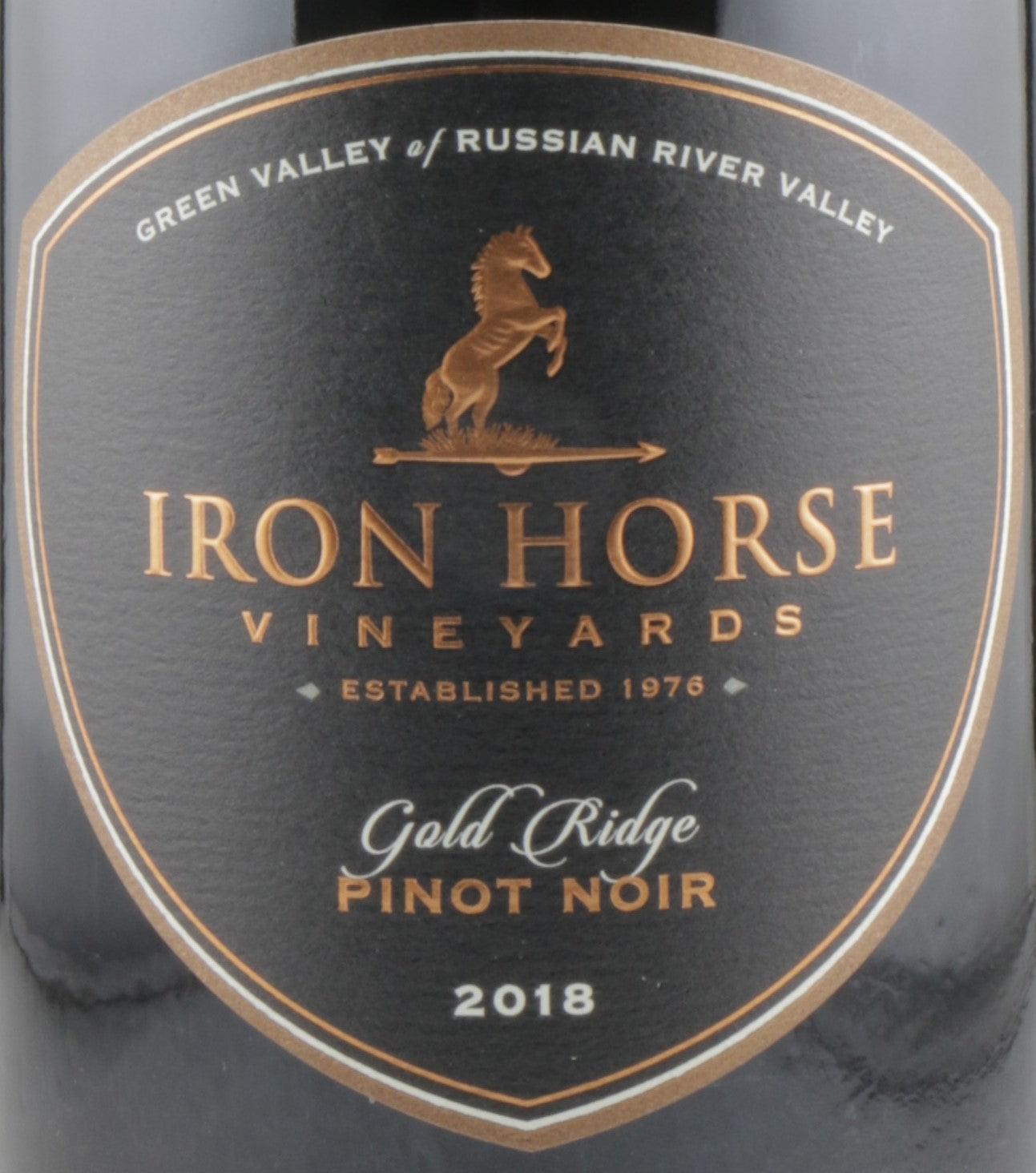 Iron Horse Gold Ridge Pinot Noir 2018 | Elegant Sonoma Red Wine.