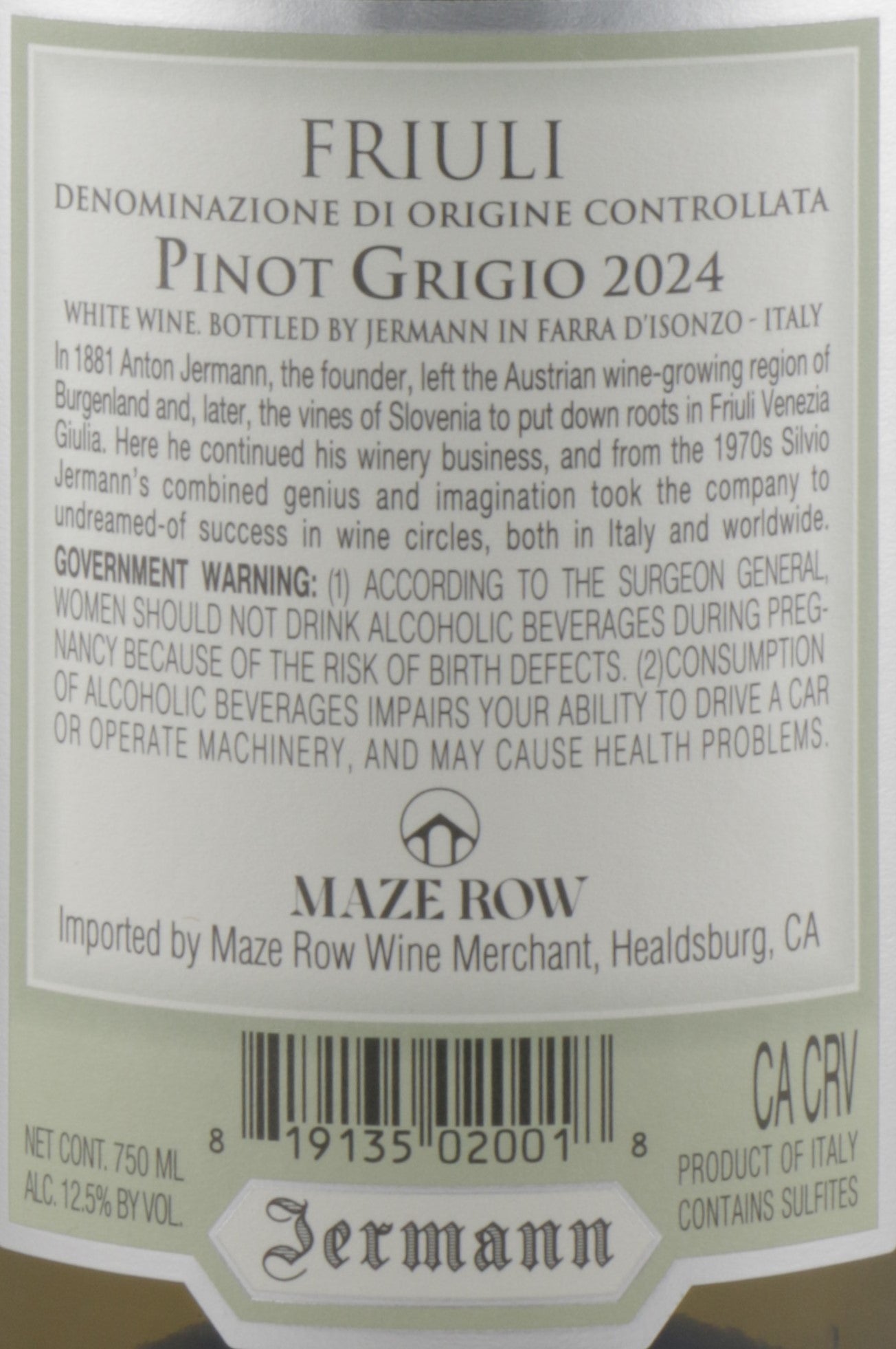 Jermann Pinot Grigio 2024 – Premium Italian White from Friuli