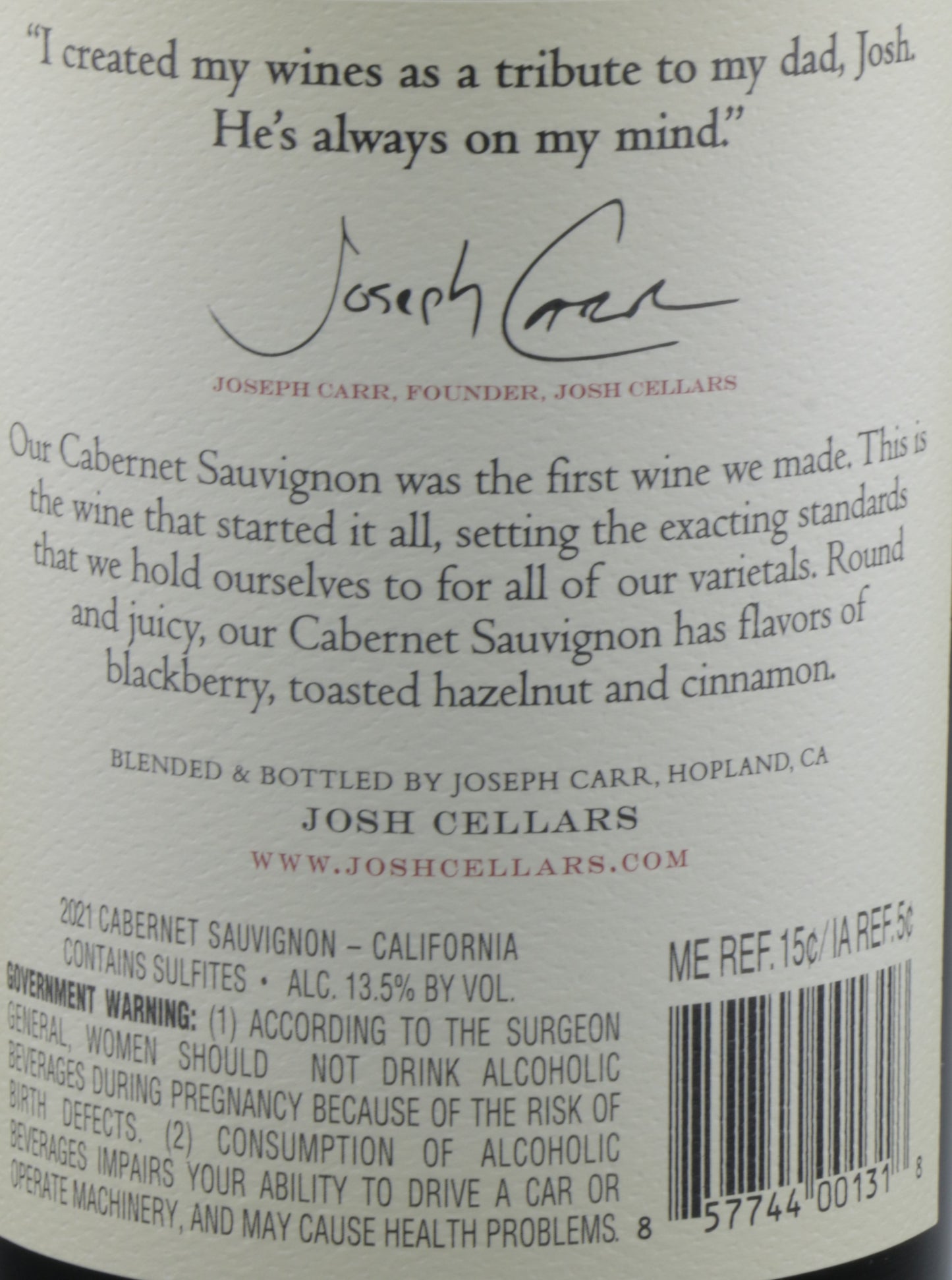 Josh Cellars Cabernet Sauvignon California 2021