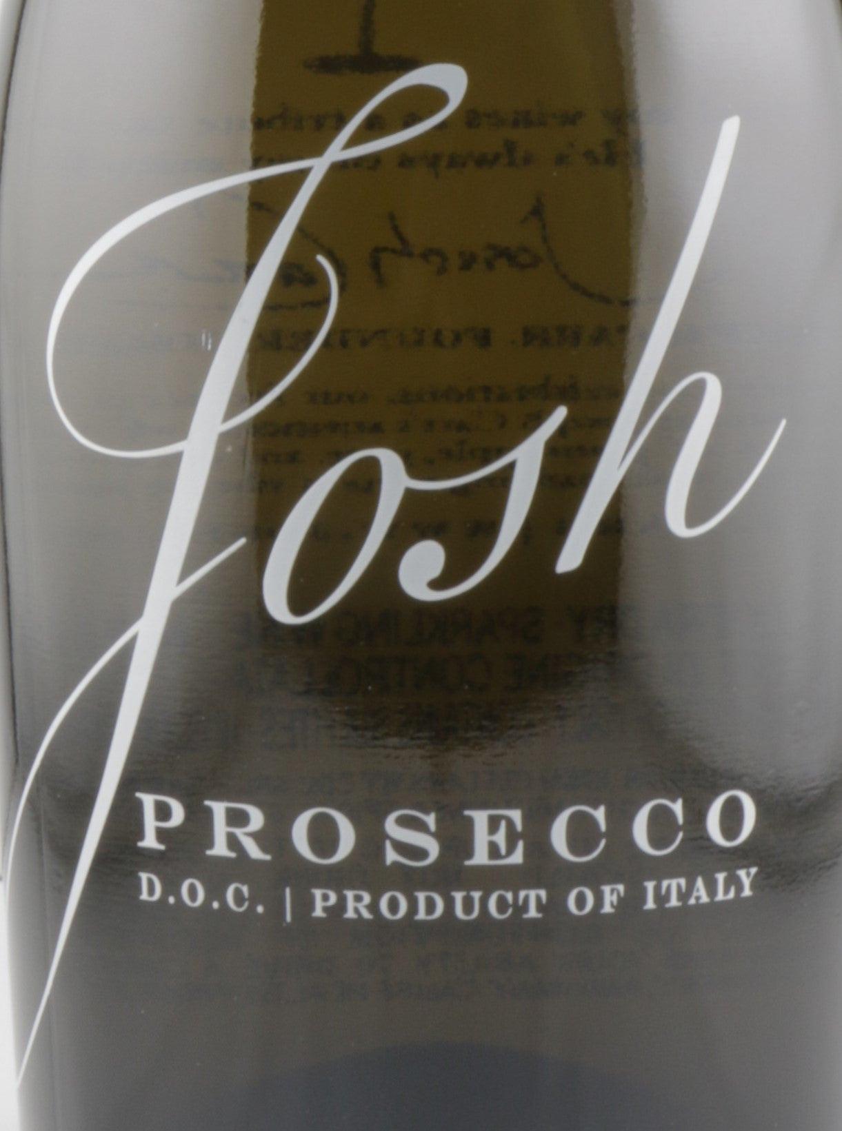 Josh Prosecco bottle and sparkling wine glass showcasing elegant celebration with premium bubbly