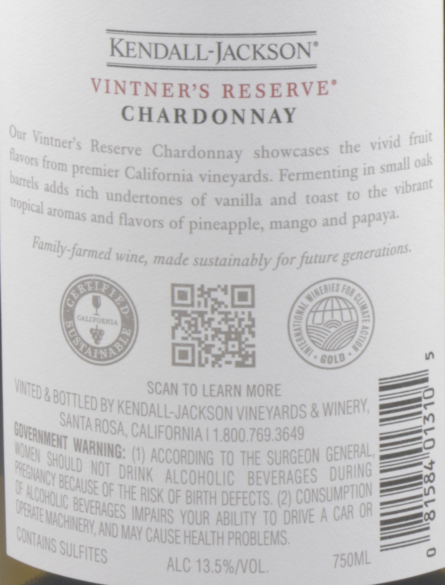 Kendall Jackson Vintners Reserve Chardonnay 2022