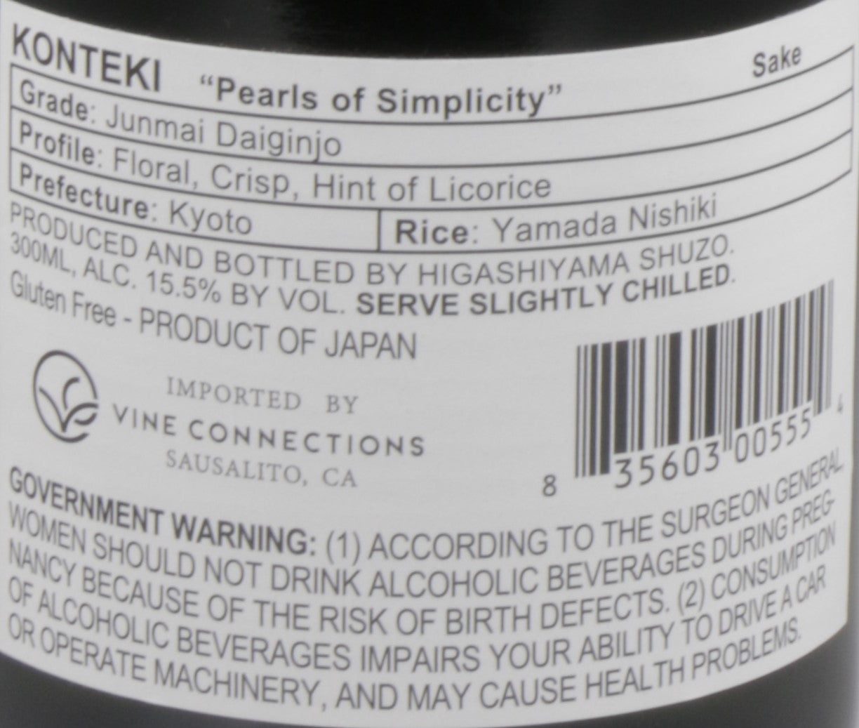 Konteki, Pearls of Simplicity Junmai Daiginjo Sake N/V