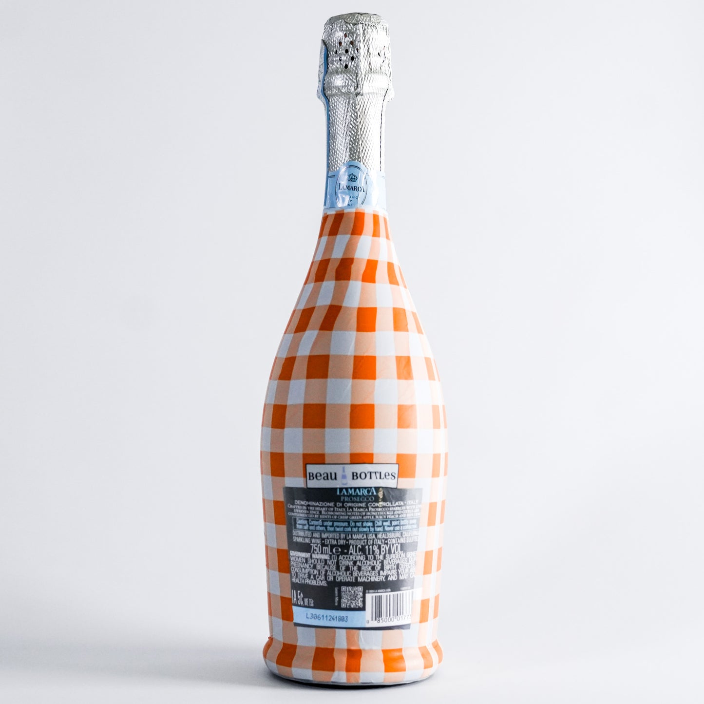 Beau Bottles Orange & White Gingham Wrap - Made for La Marca & More