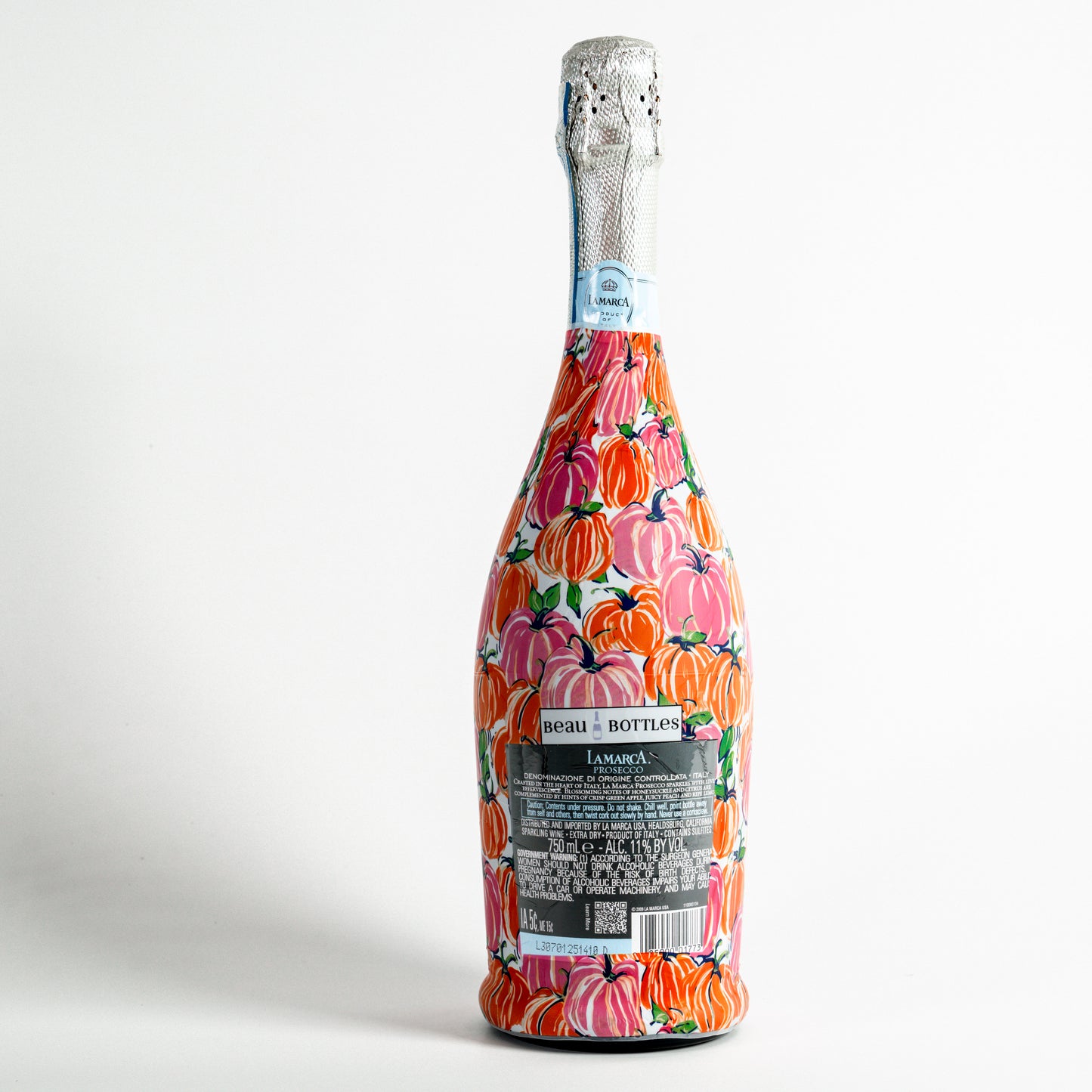 Beau Bottles Pink & Orange Pumpkins Wrap - Made for La Marca & More