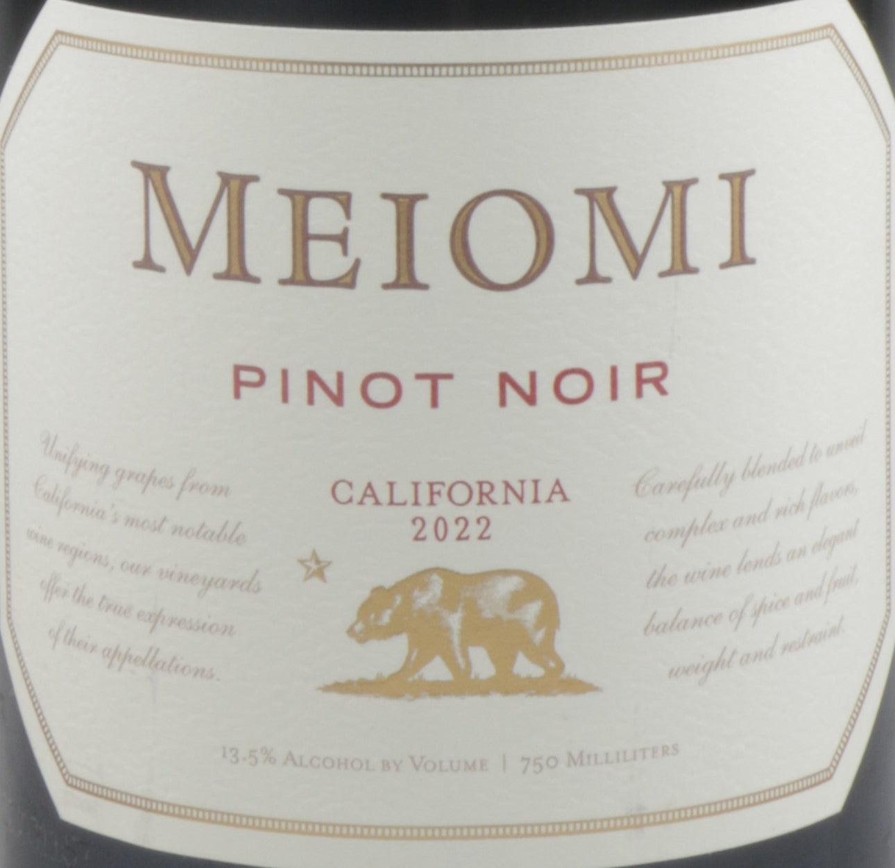 Meiomi Pinot Noir bottle showcasing affordable pinot noir wine selection for connoisseurs