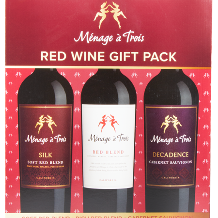 3 pack wine gift set in a red box
