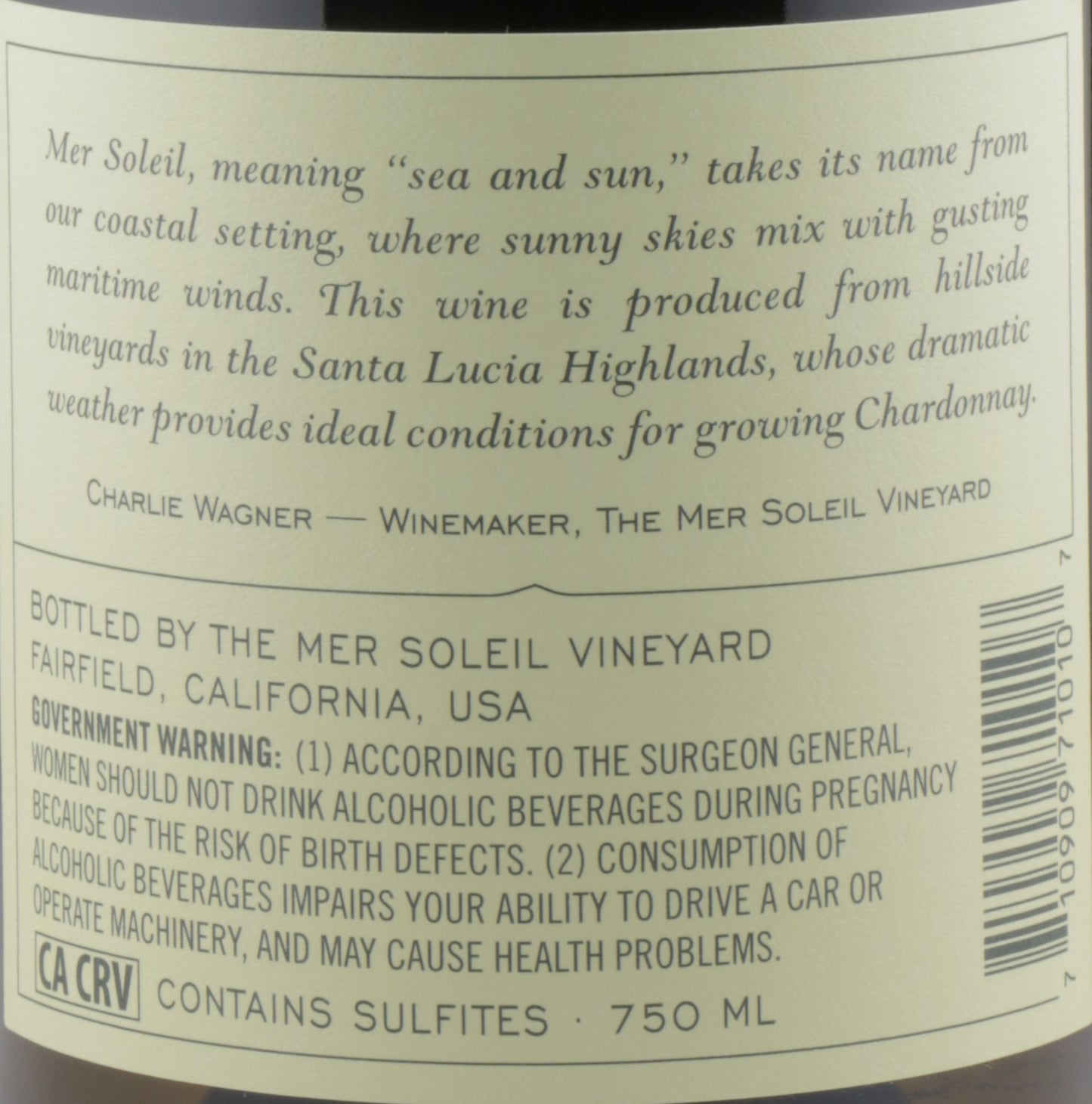 Mer Soleil Reserve Chardonnay 2023 | Monterey County White Wine