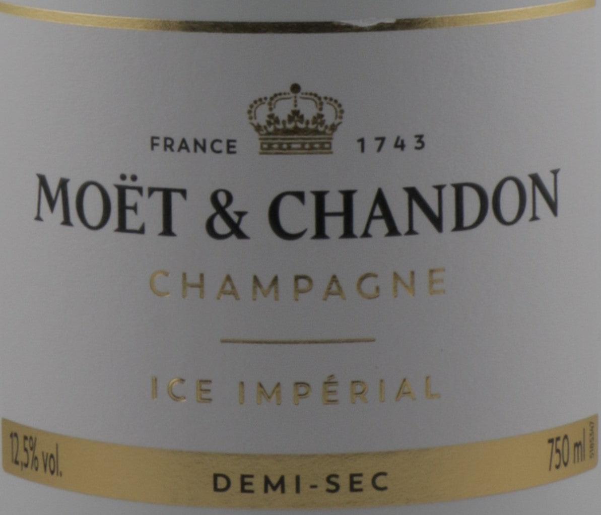 Moët Chandon Ice Imperial bottle chilling on ice, perfect for refreshing celebrations and summer gatherings