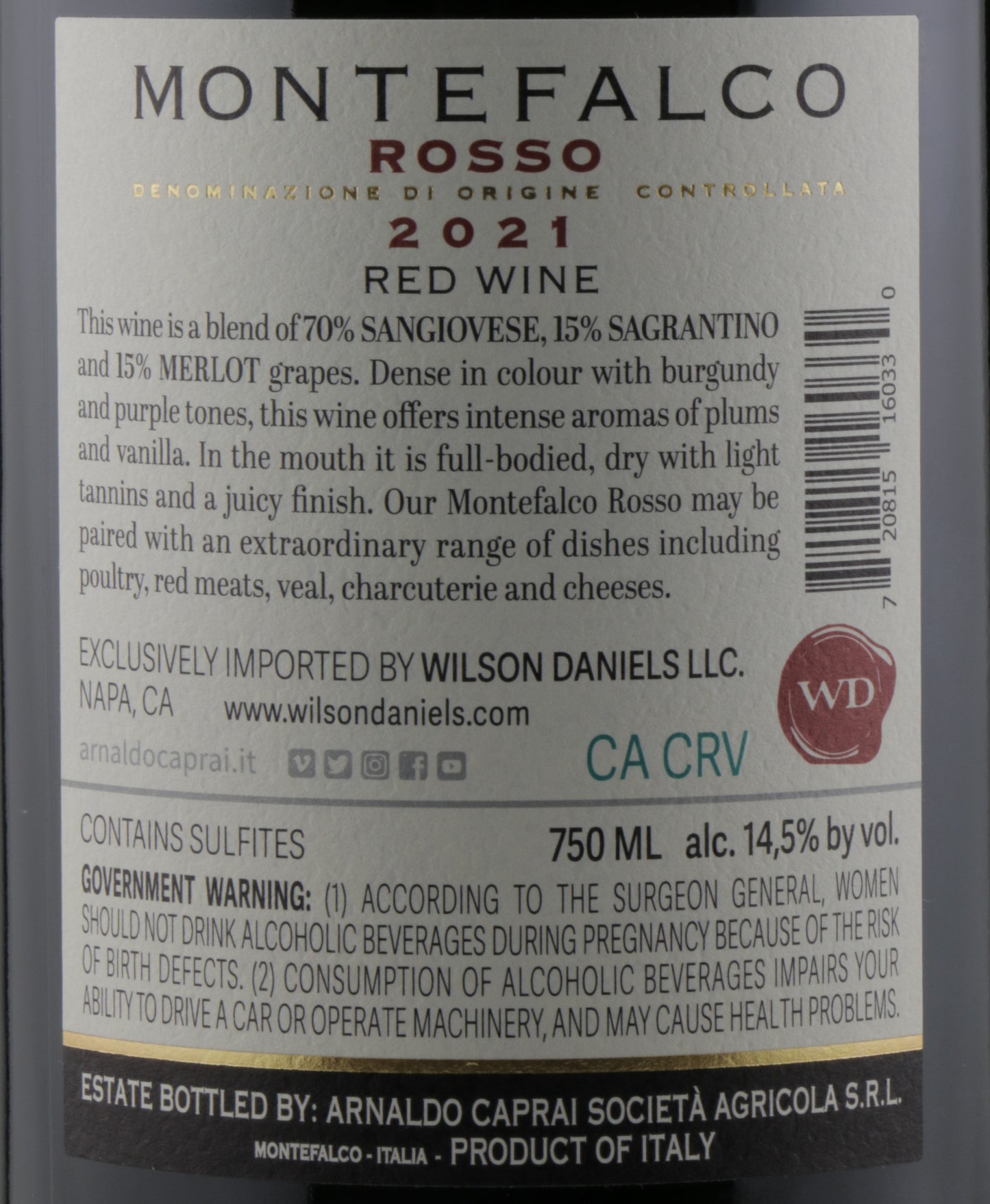 Arnaldo Caprai Montefalco Rosso | Authentic Italian Red Wine