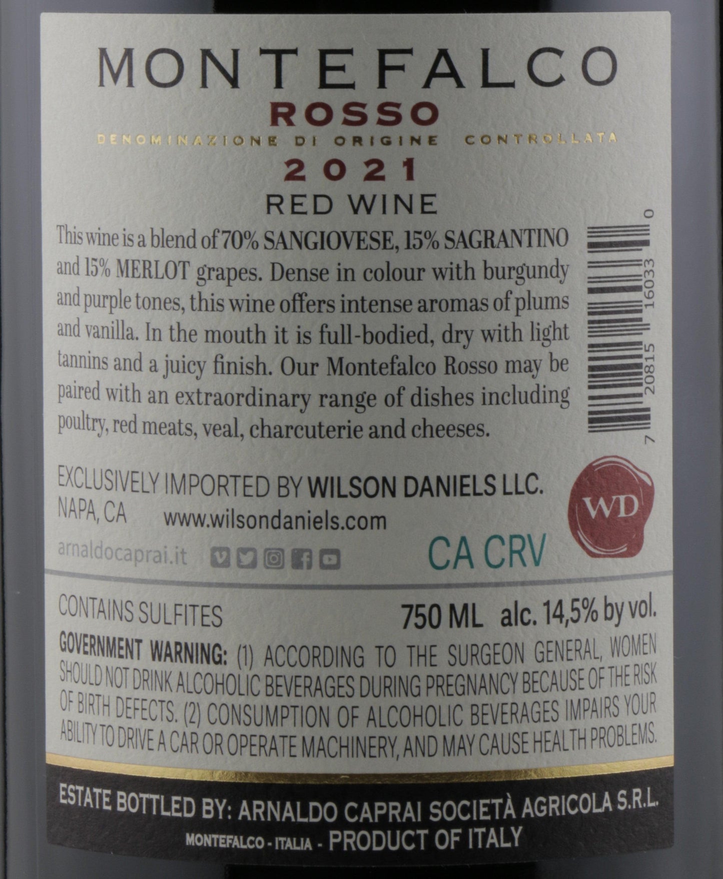 Arnaldo Caprai Montefalco Rosso | Authentic Italian Red Wine.