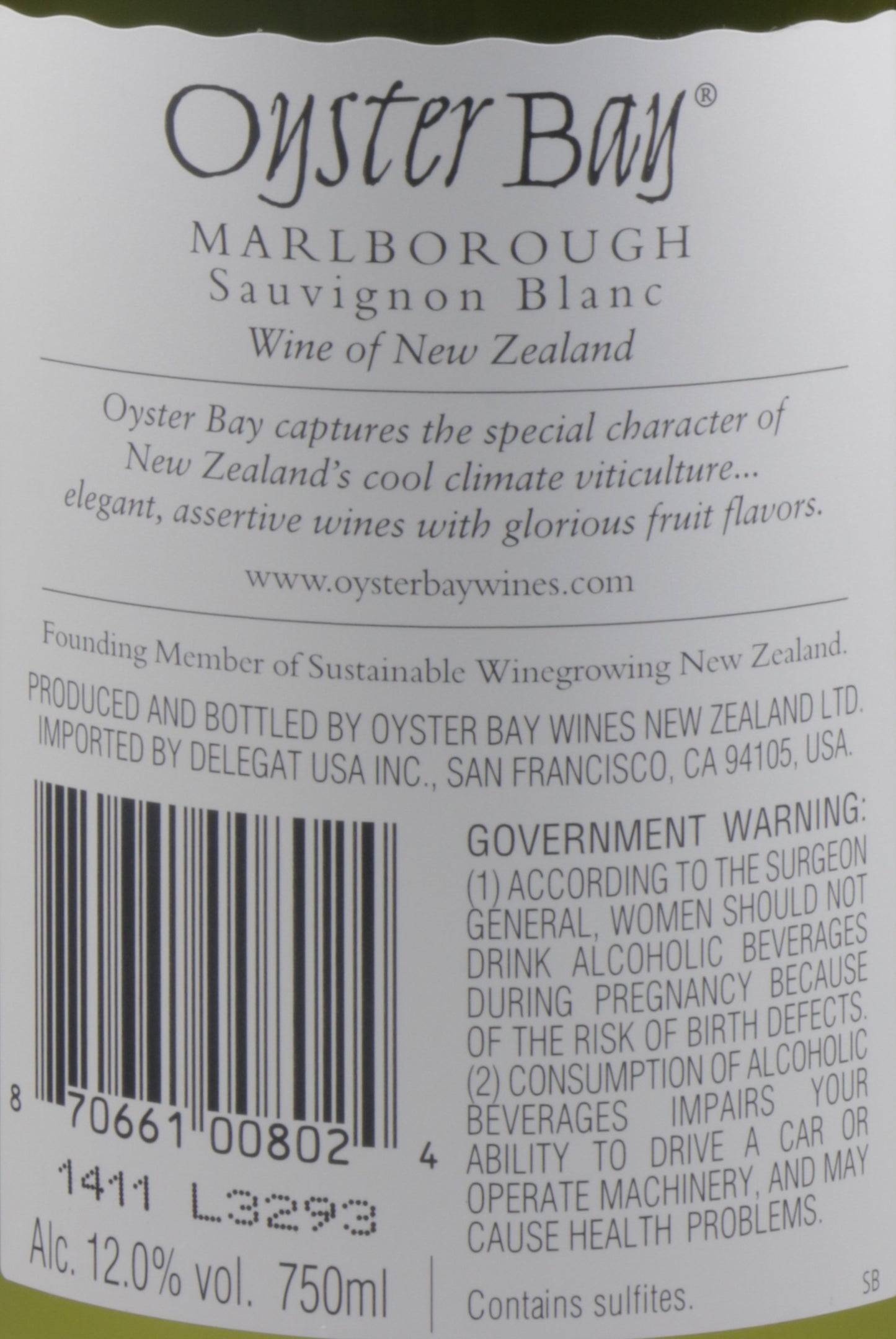 Oyster Bay Sauv Blanc 2023