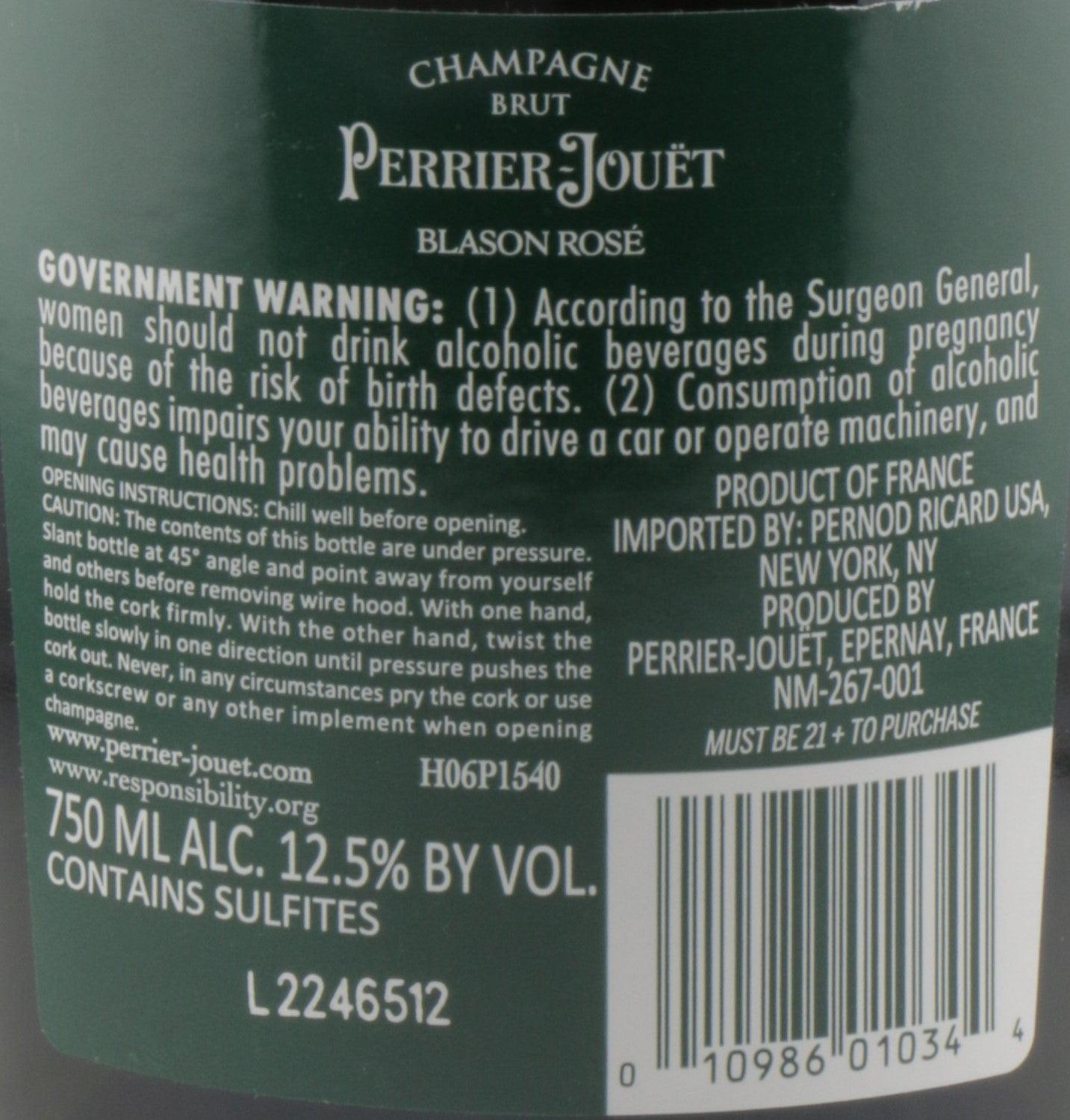 Perrier-Jouët French Sparkling Rose Champagne bottle with elegant label and bubbly effervescence