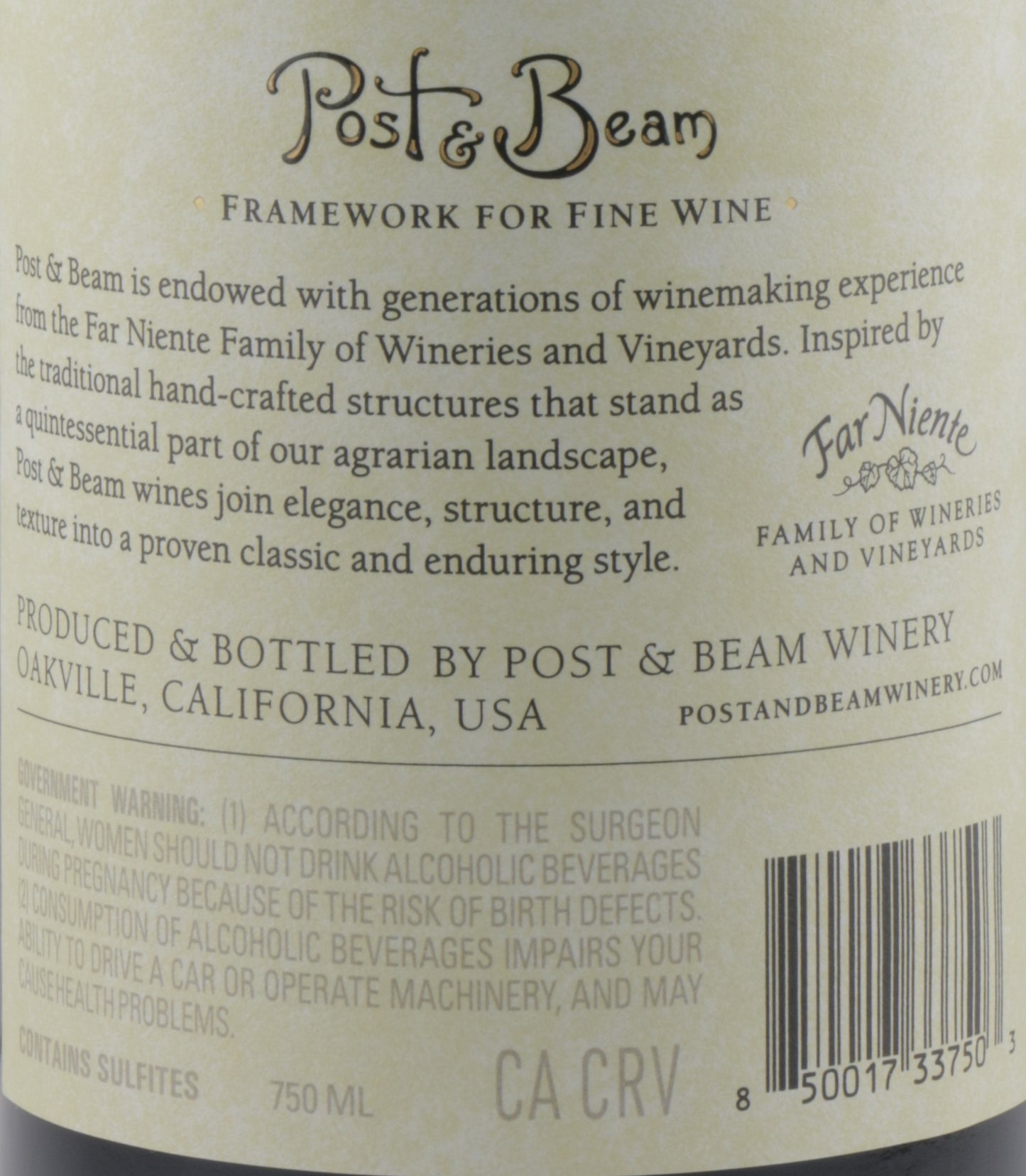 Post & Beam Cabernet Sauvignon 2022 | Far Niente | Napa Red Wine