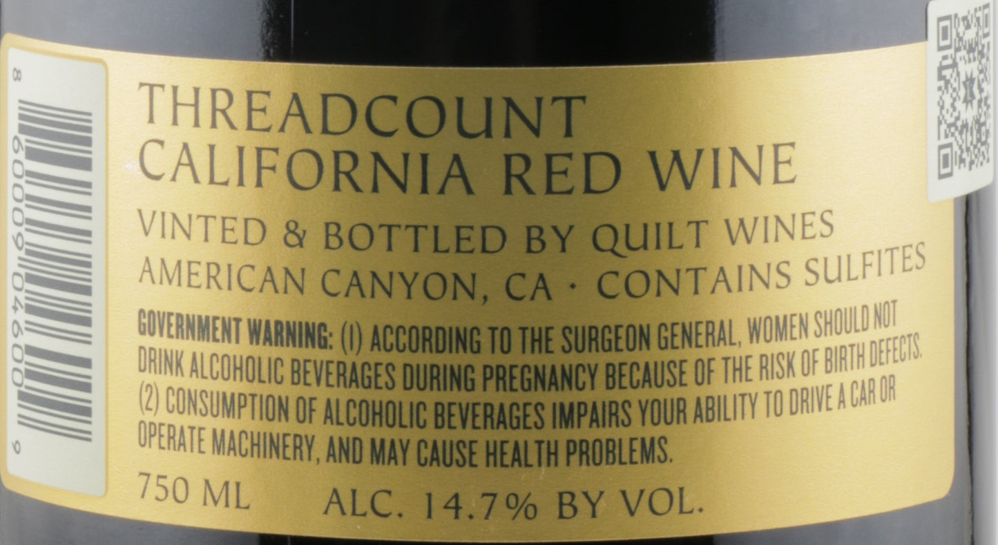 Quilt Threadcount Red Blend – A Bold, Expression of California Red Wine