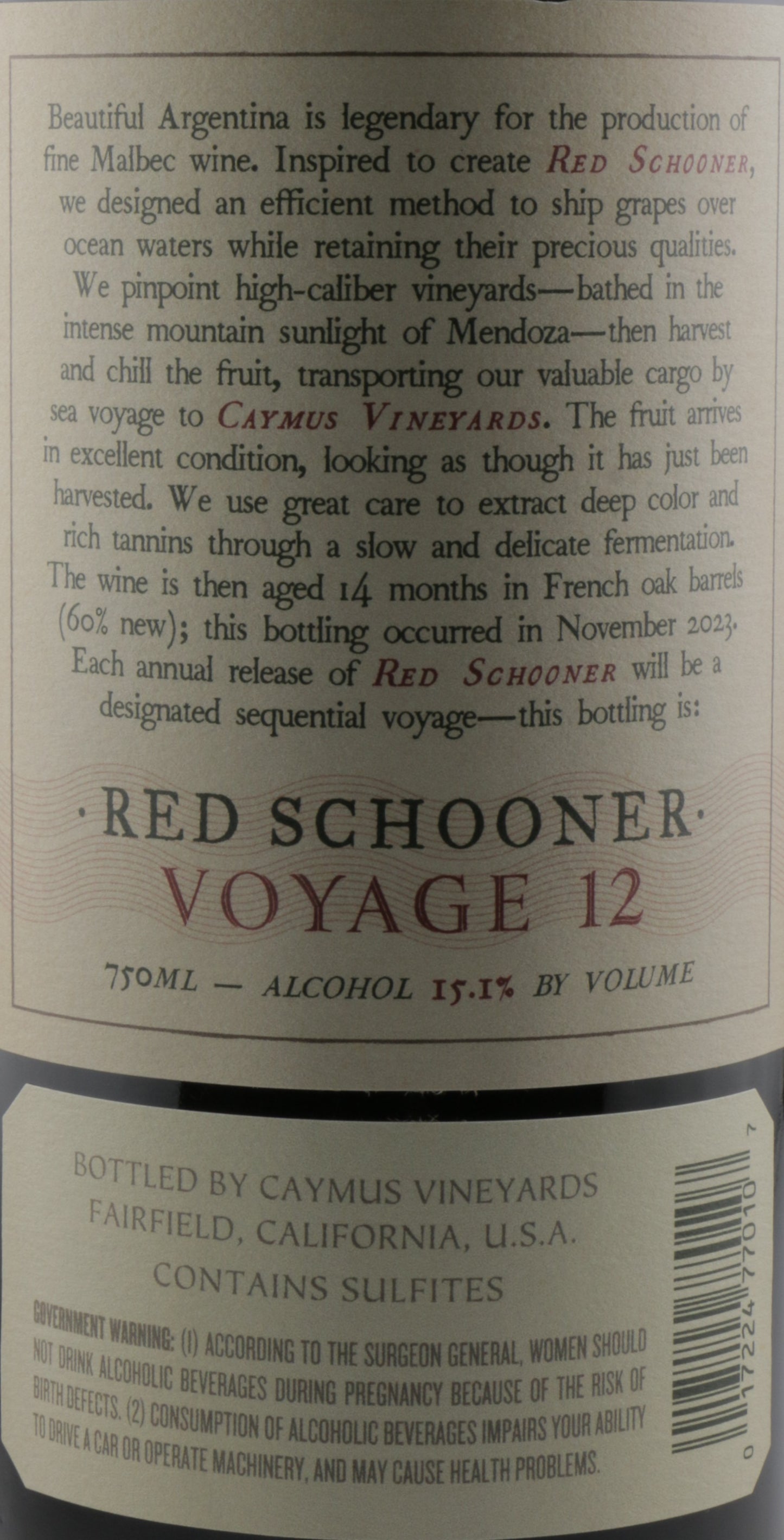 Red Schooner Voyage 12 by Caymus | Bold Malbec Blend for Red Wine Lovers
