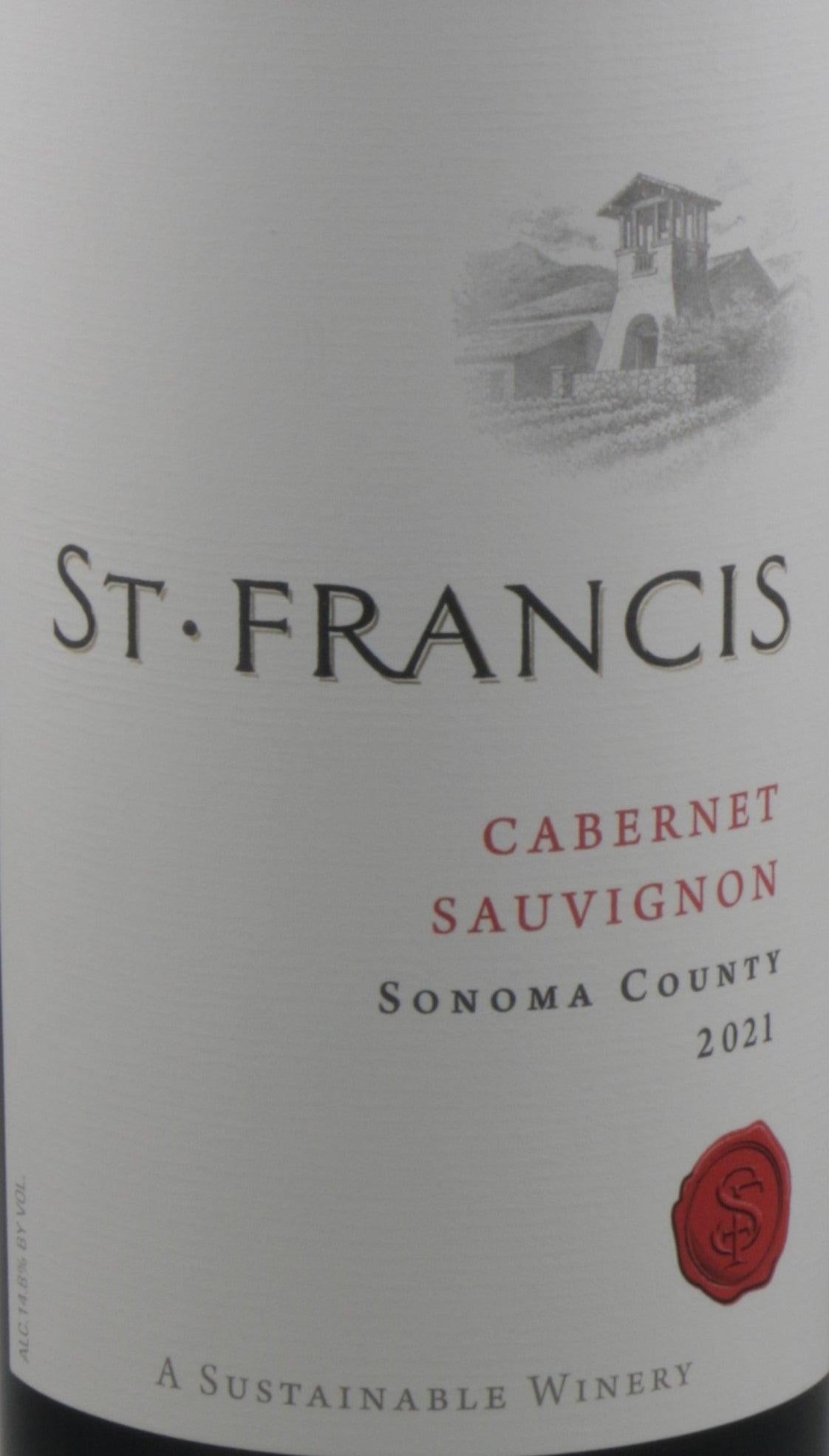 St Francis Sonoma Cabernet Sauvignon bottle showcasing rich flavors of premium St Francis wine