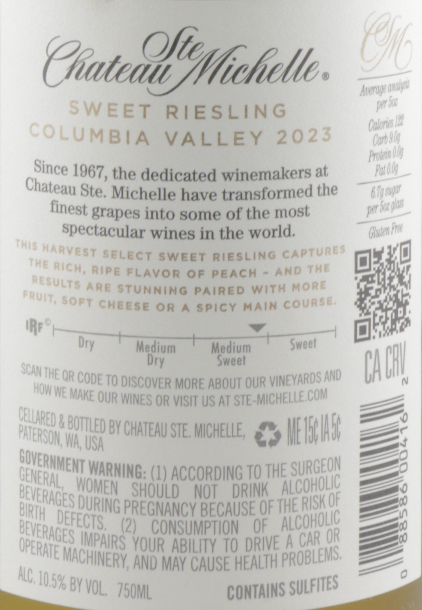 Chateau Ste Michelle Harvest Select Riesling 2023