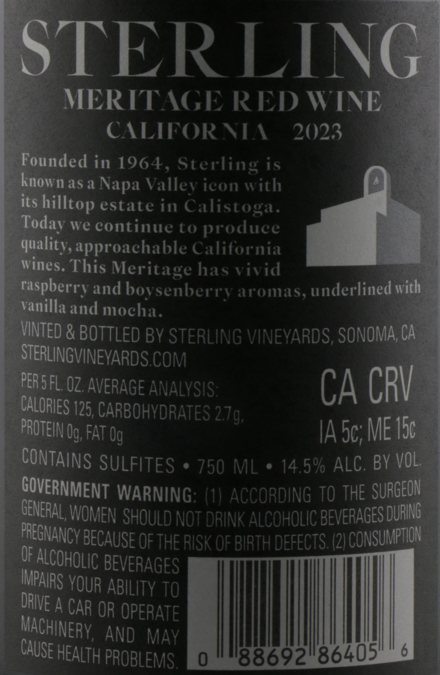 Sterling Meritage 2023 | Napa Valley Red Blend | Buy Online