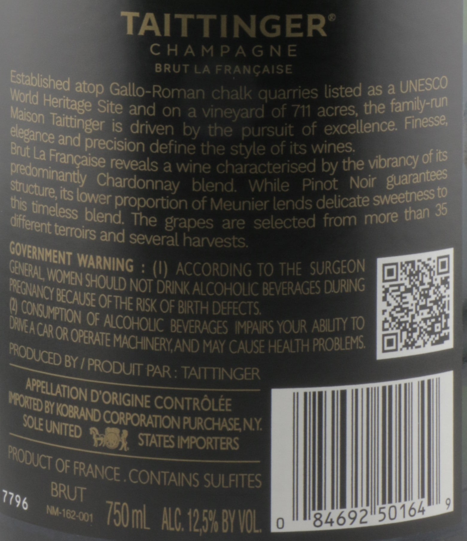 Taittinger La Française Brut Champagne – Classic French Sparkling Wine.