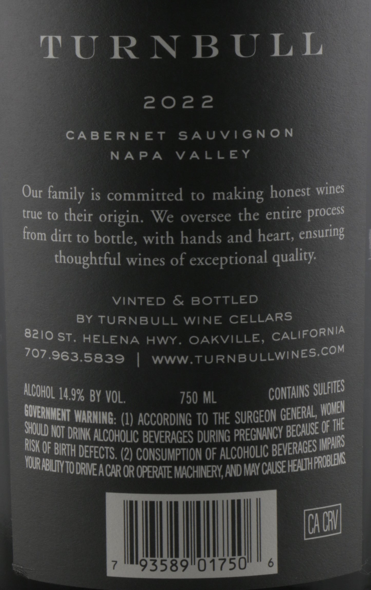 Turnbull Napa Valley Cabernet 2022 | Bold Napa Red Wine