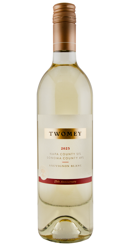 Twohey Sauvignon Blanc wine bottle on a white background