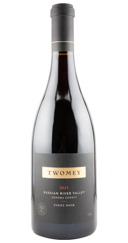 Twomey Pinot Noir wine bottle on a white background