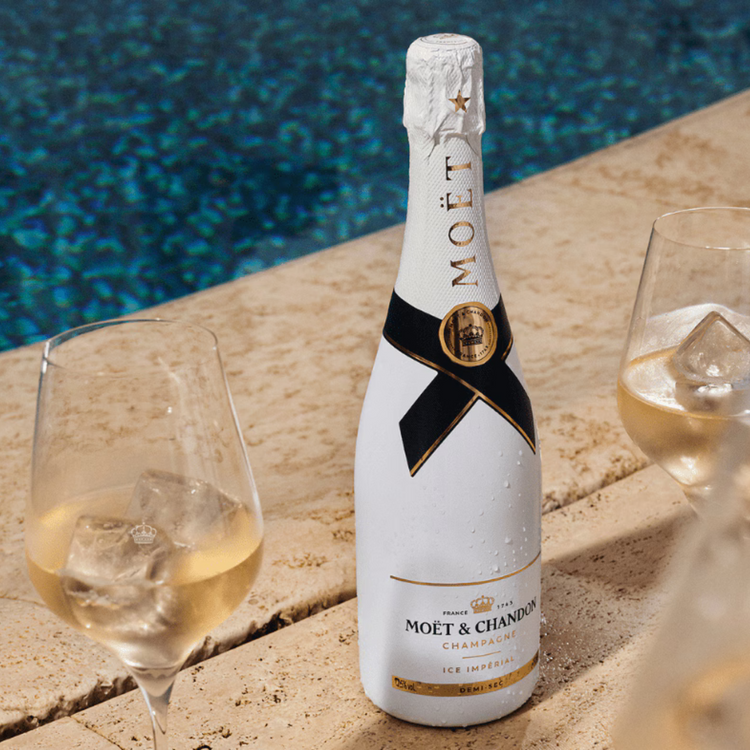 White Bottle Of Moet Chandon Champagne