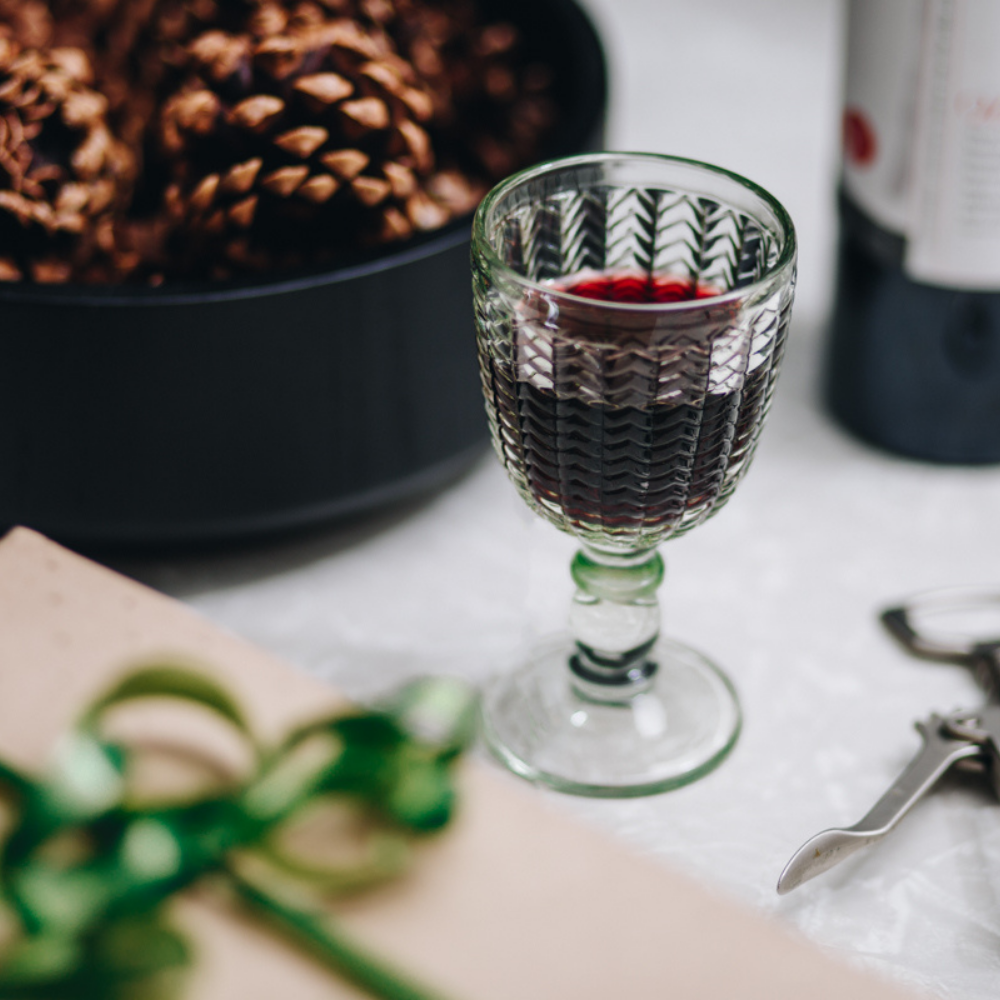 Bottle of Insignia red wine with table scaping 