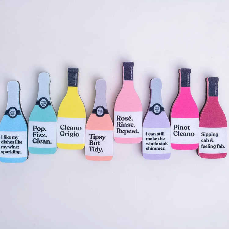 Fun Wine sayings on kitchen sponges 