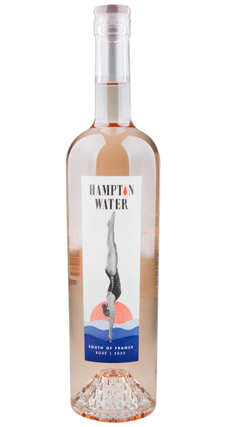 A bottle of Hampton Water Rose 2023 wine