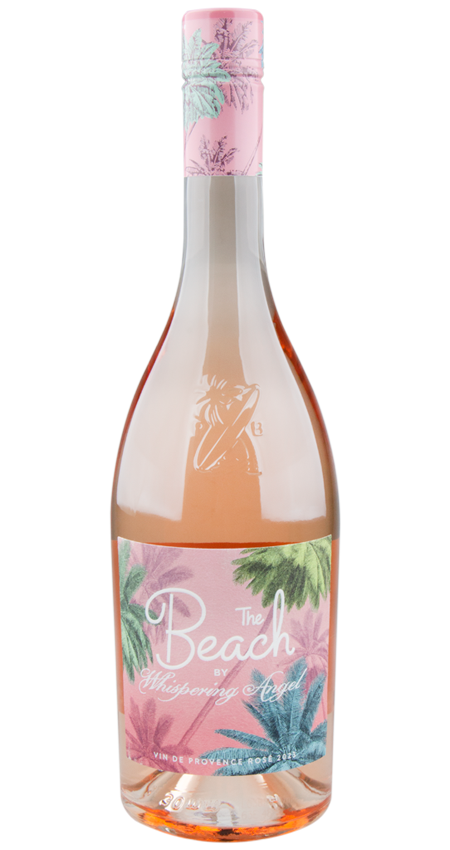 A bottle of The Beach by Whispering Angel Provence Rose 2022 wine